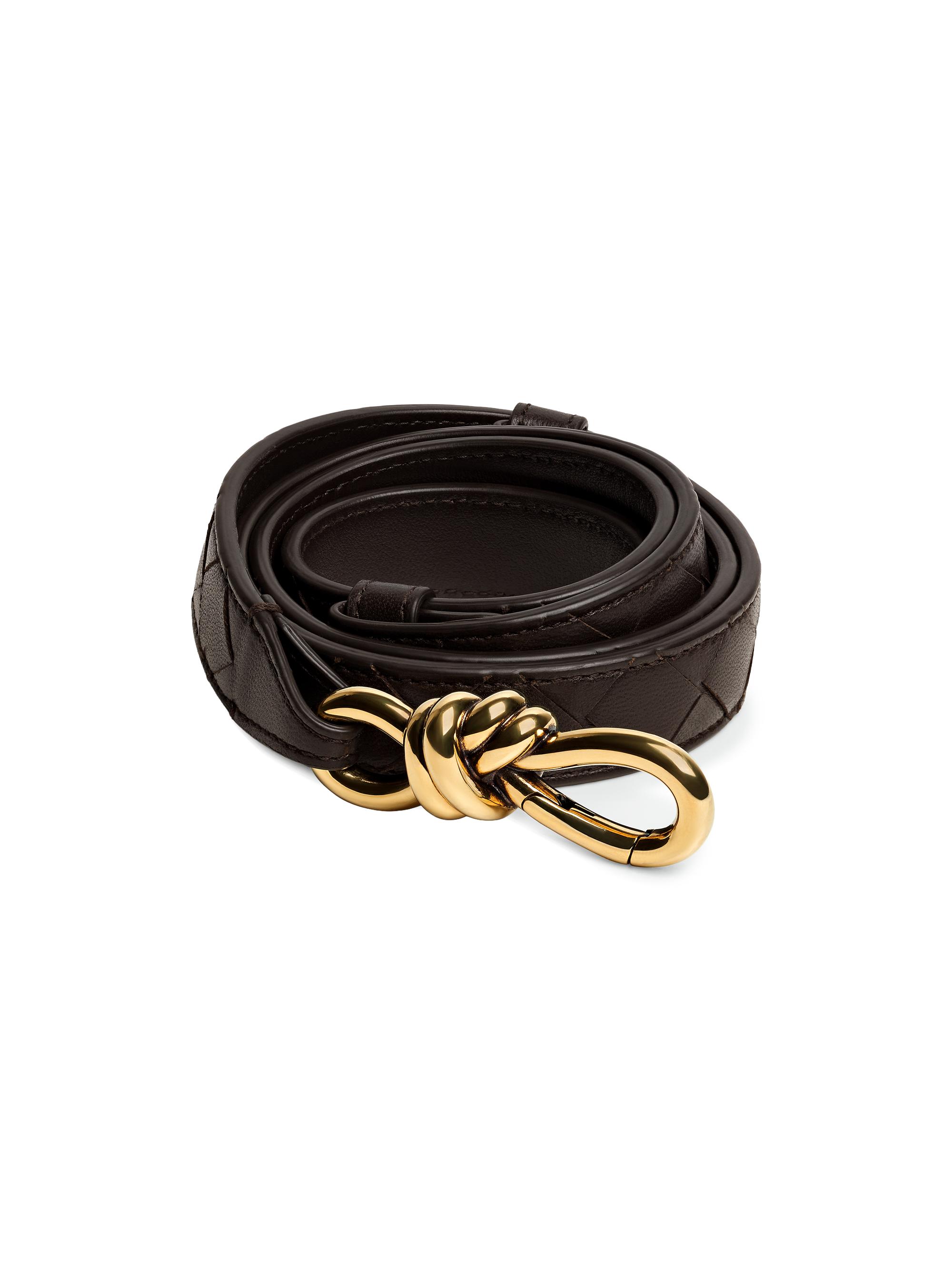 Bottega Veneta Women's Andiamo Intrecciato Leather Belt - Fondant Brass
