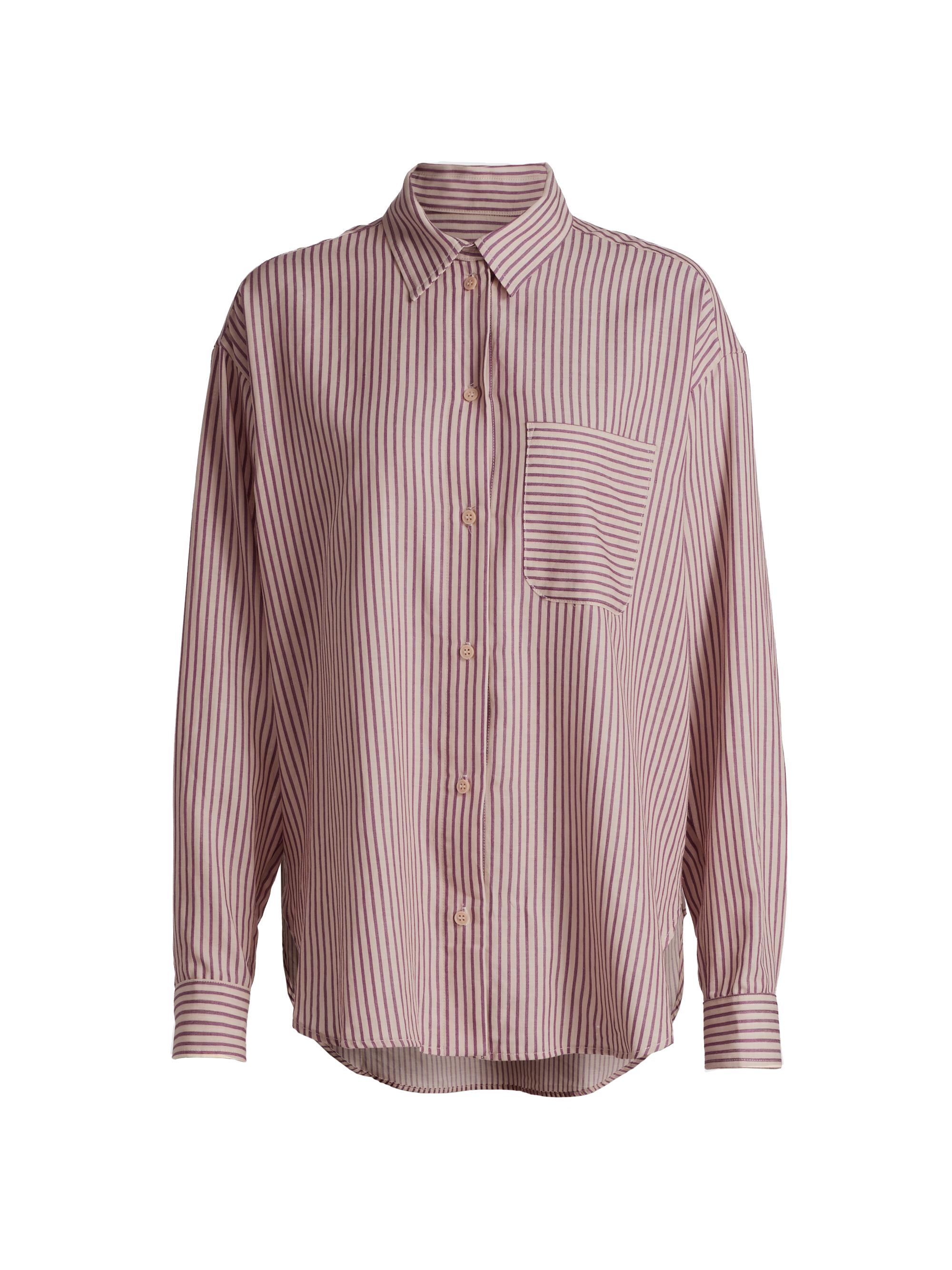 Jamie Haller Women's The Stripe Essential Shirt - Burgundy Natural