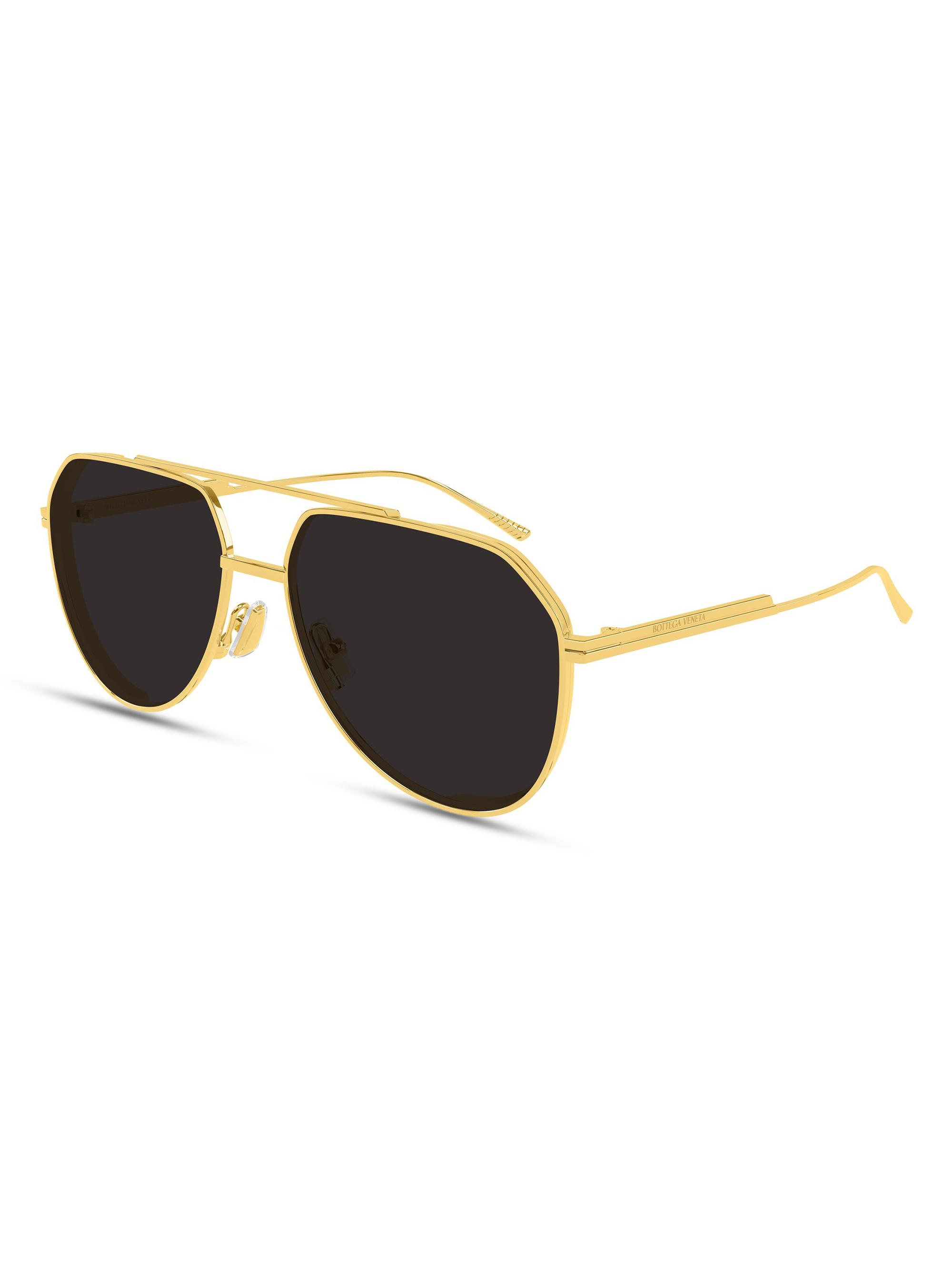 Bottega Veneta Men's Light Ribbon 60MM Pilot Metal Sunglasses - Gold Black | Thumbnail 3