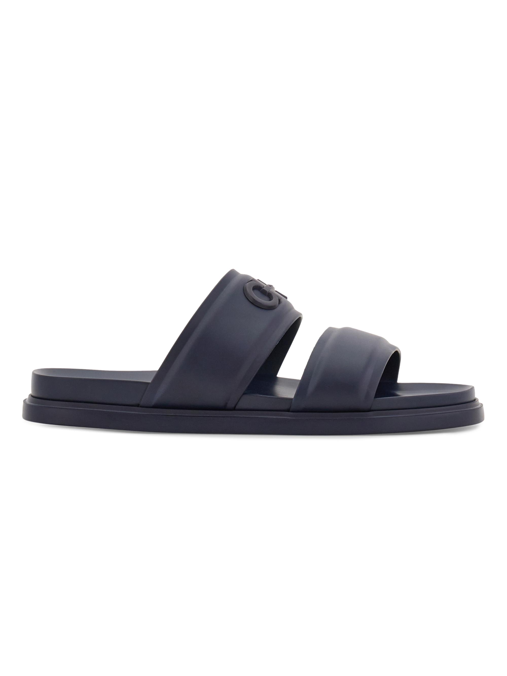 FERRAGAMO Men's Saint Barth Double-Strap Sandals - Navy