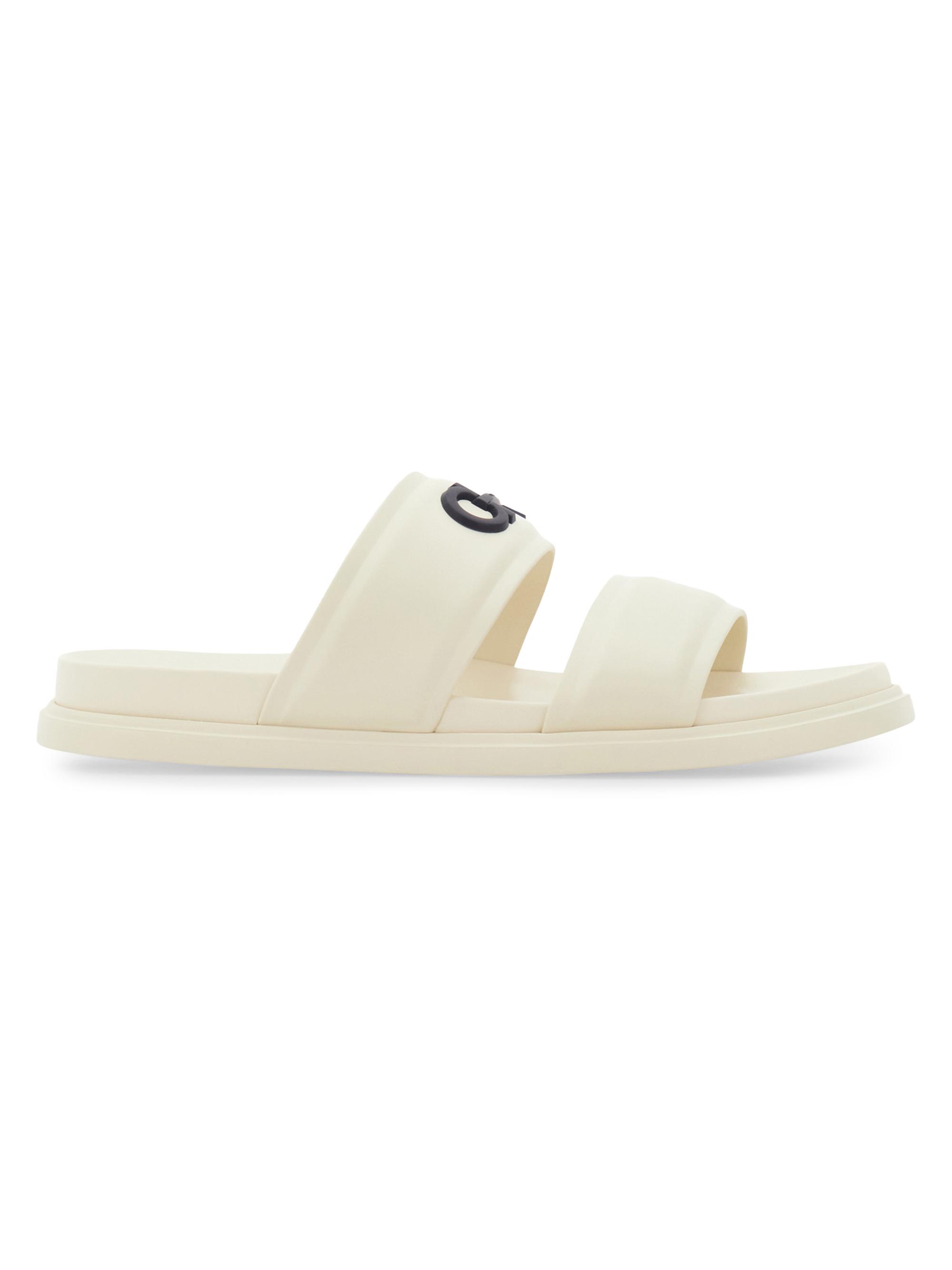 FERRAGAMO Men's Saint Barth Double-Strap Sandals - White