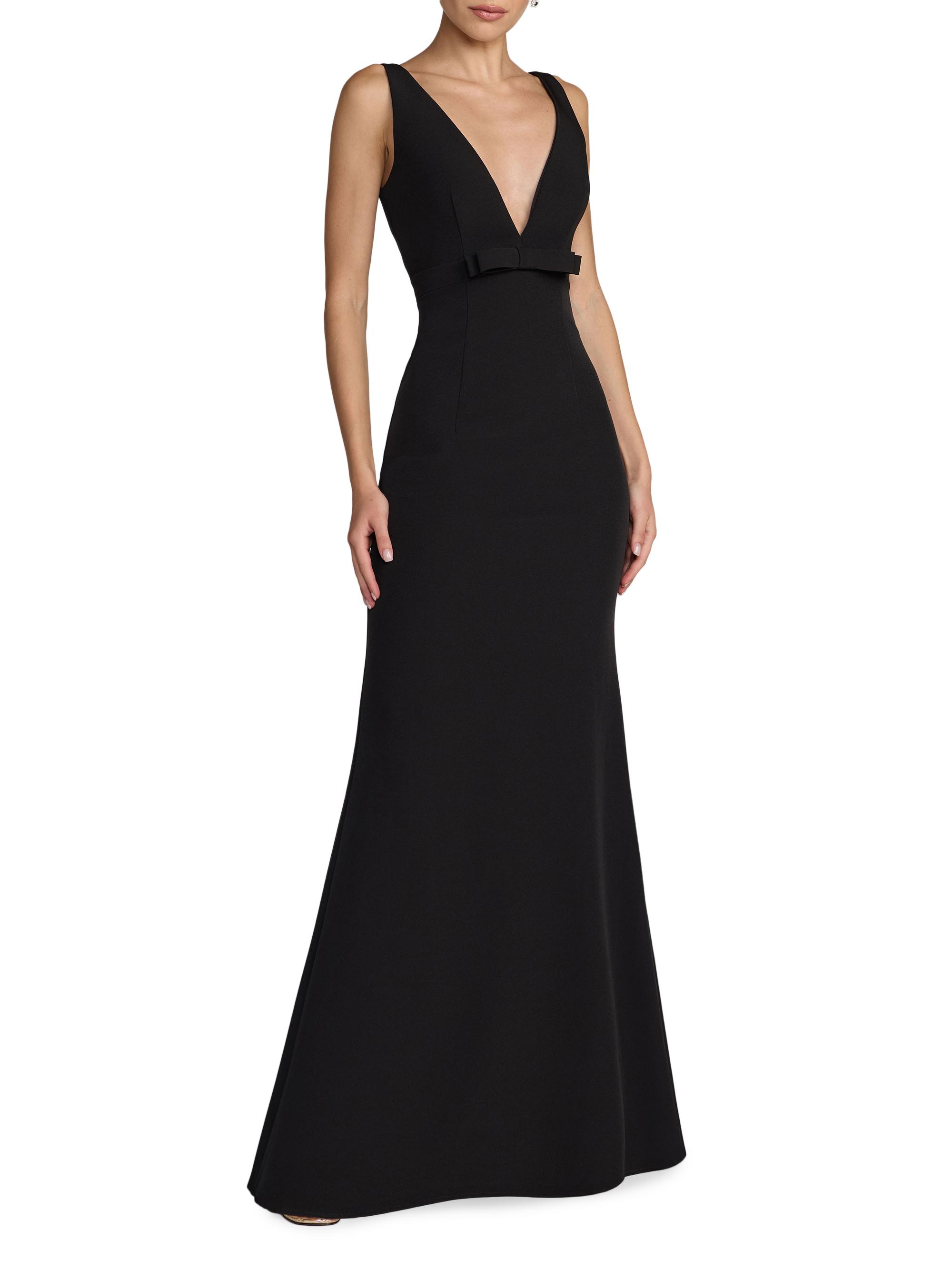 Mac Duggal Women's Bow Crepe Sleeveless Mermaid Gown - Black | Thumbnail 4