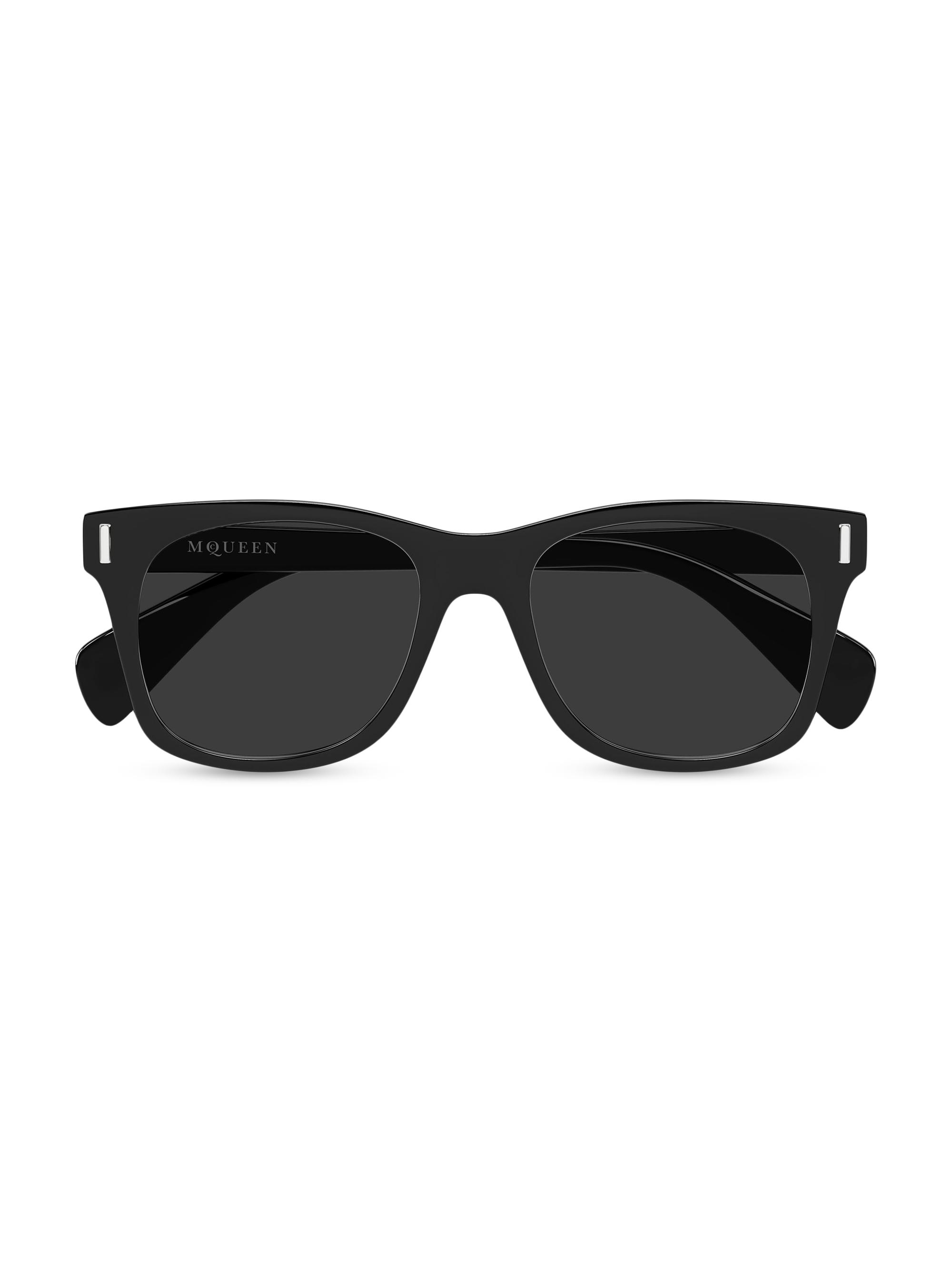 McQueen T-Bar Rivet 52MM Square Sunglasses | Saks Fifth Avenue