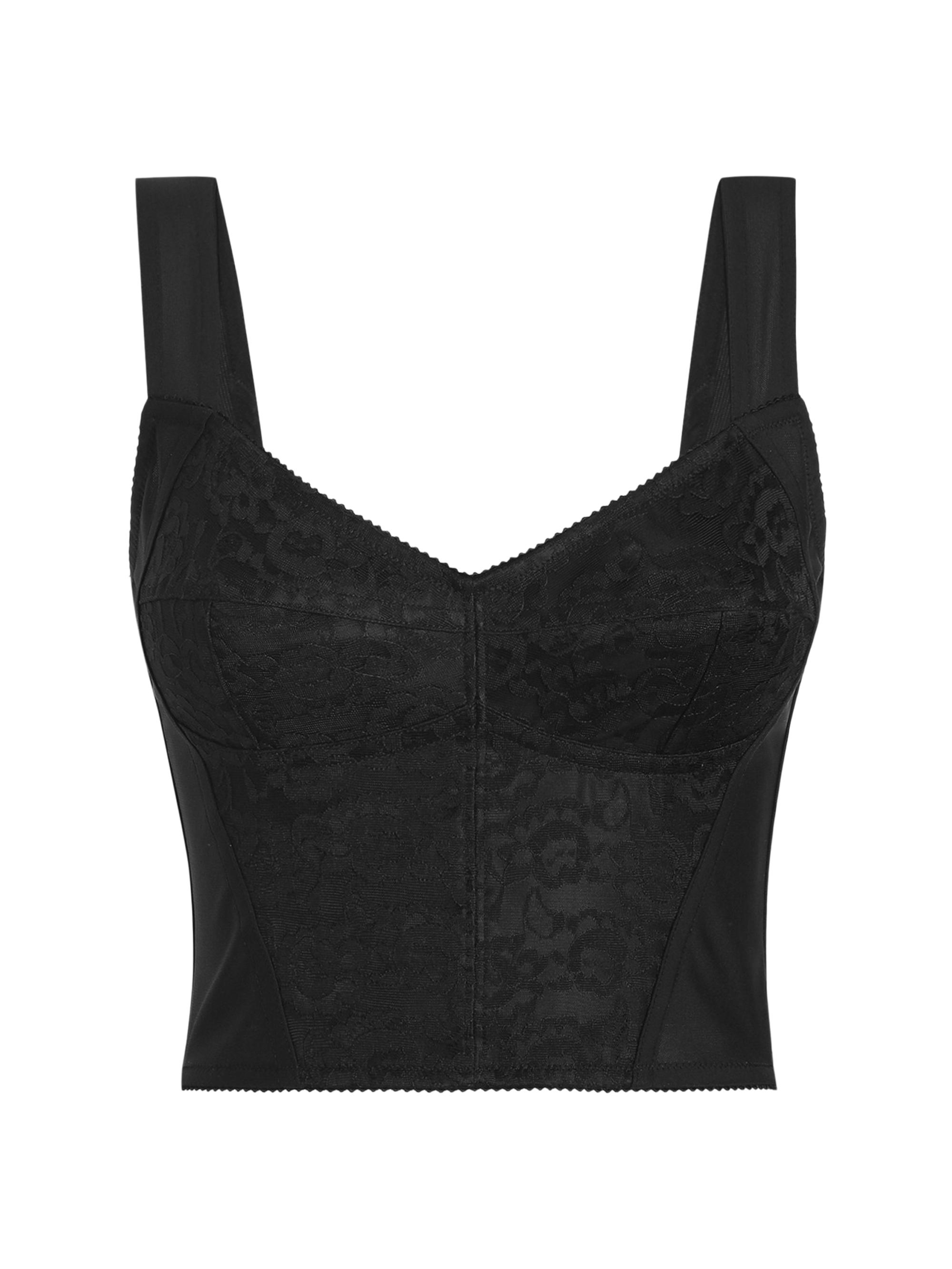 Dolce & Gabbana Women's Lace Crop Bustier Top - Nero