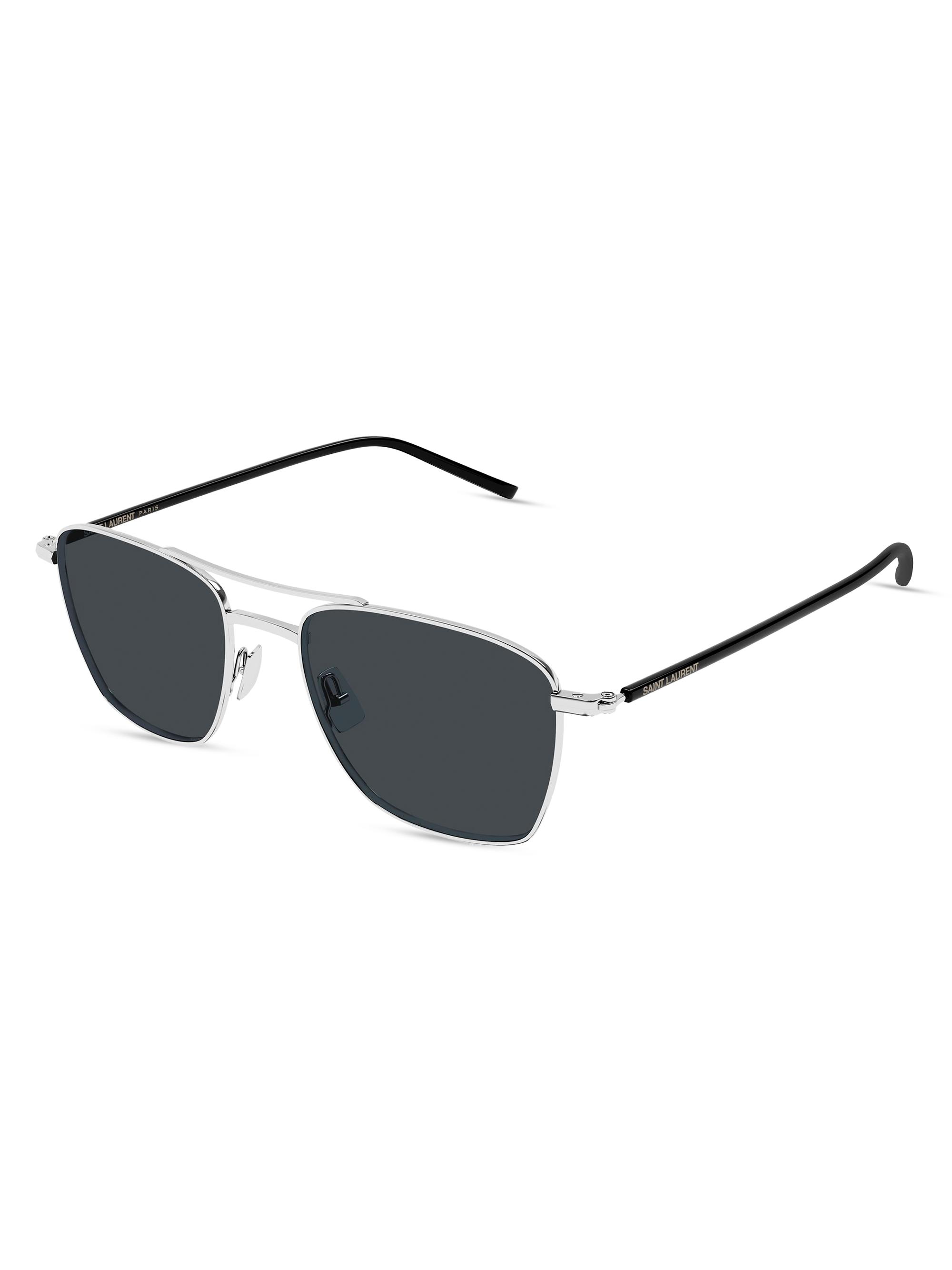 Saint Laurent Men's 53MM Aviator Sunglasses - Silver Black