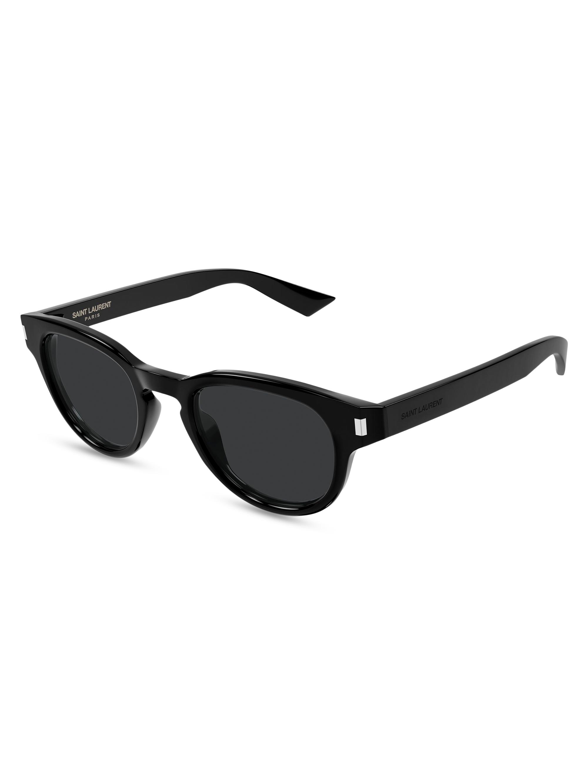 Saint Laurent Men's Panthos 48MM Round Sunglasses - Black