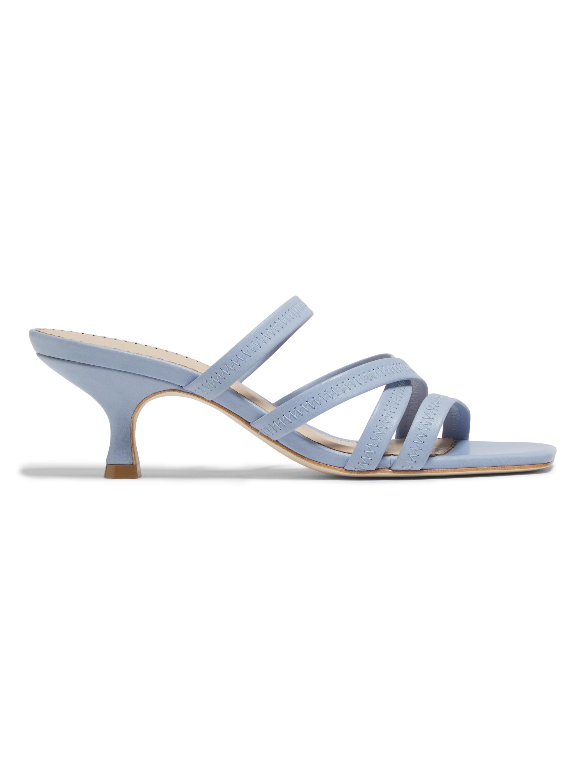 Cinq à Sept Women's Dana Strappy Leather Kitten Sandals - Twilight Mist