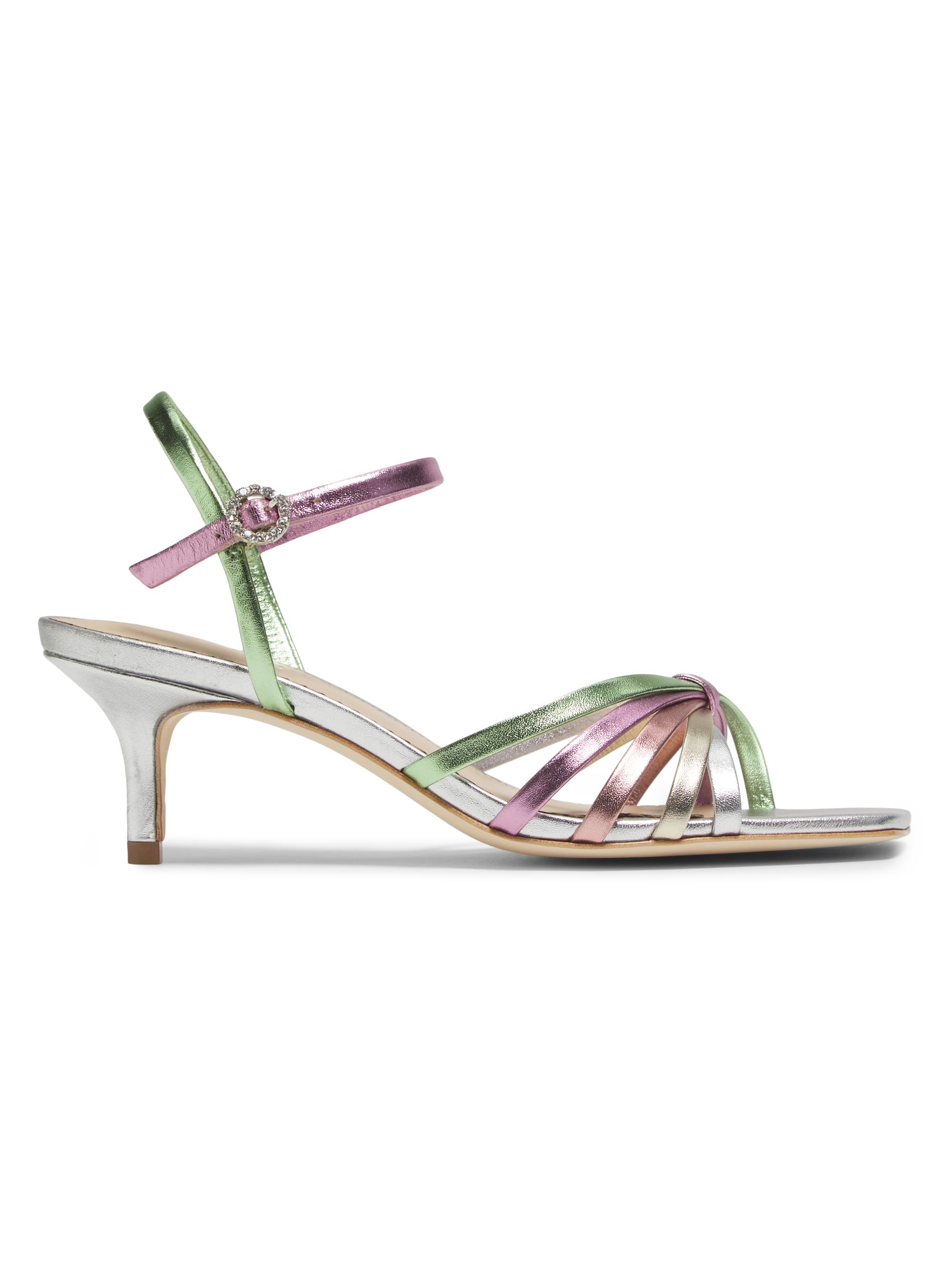 Cinq à Sept Women's Malia Strappy Leather Kitten-Heel Sandals - Metallic Multi