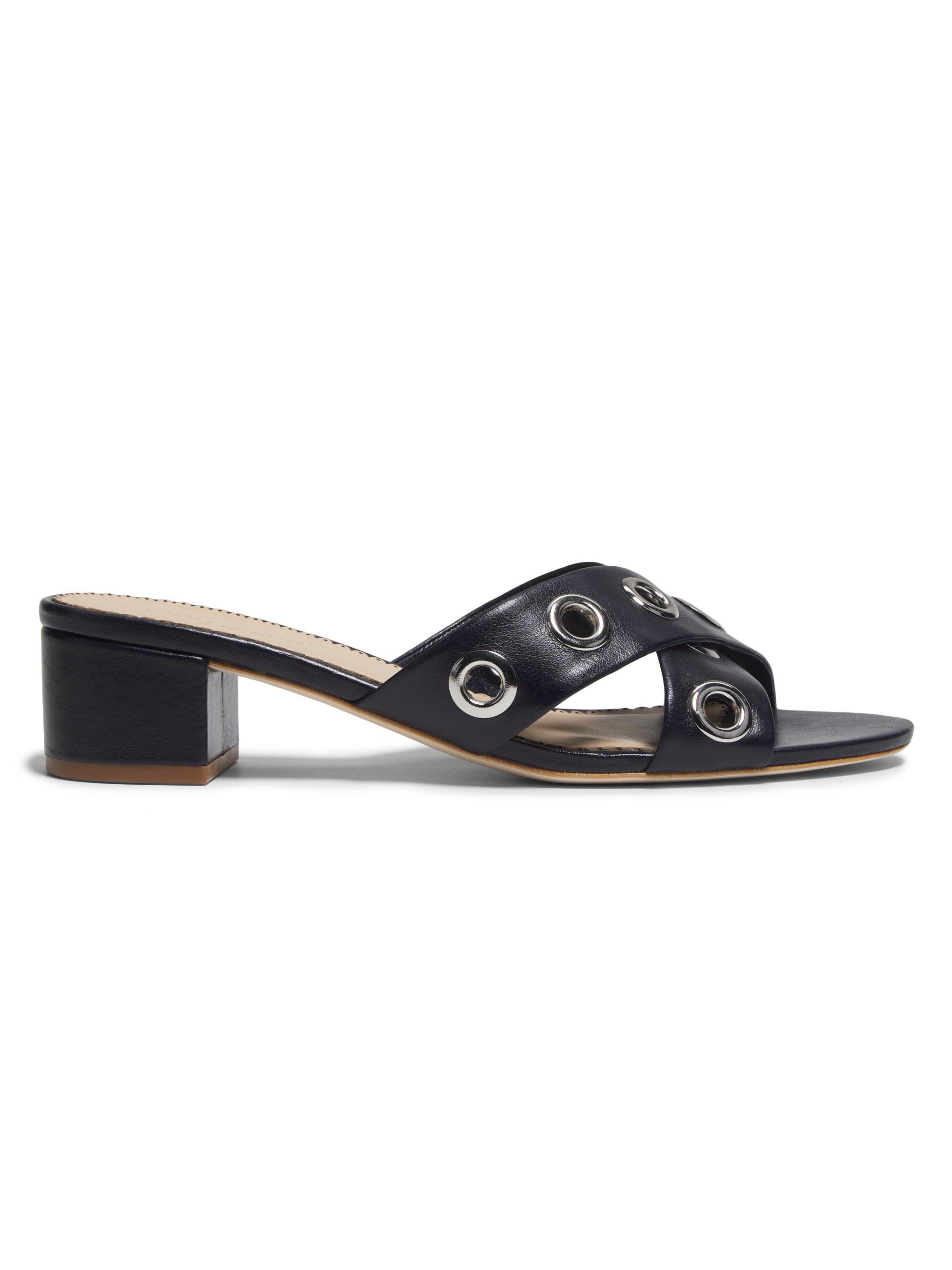 Cinq à Sept Women's Maya Crisscross Grommet Leather Sandals - Navy