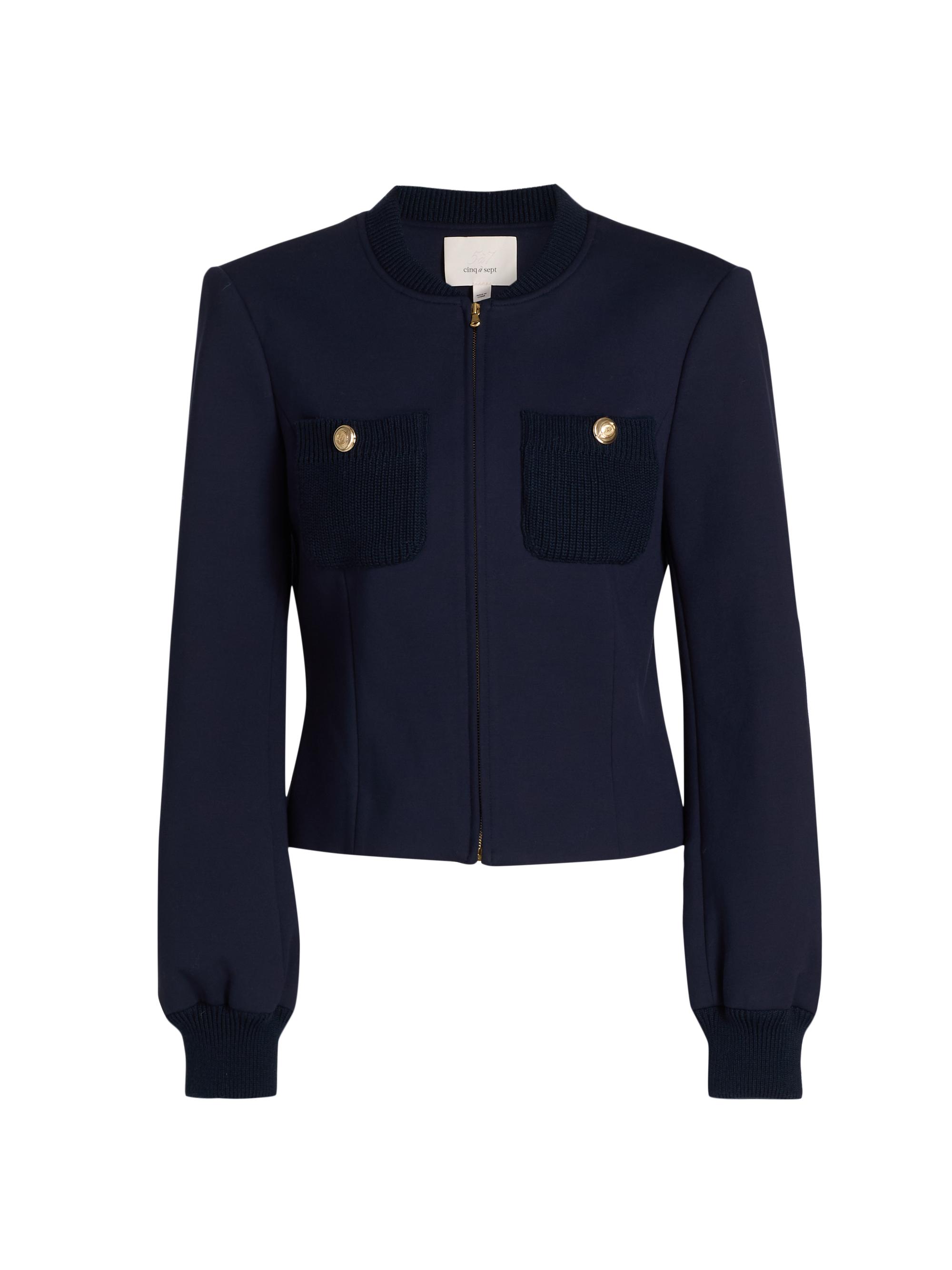 Cinq à Sept Women's Paulette Solid Jacket - Navy