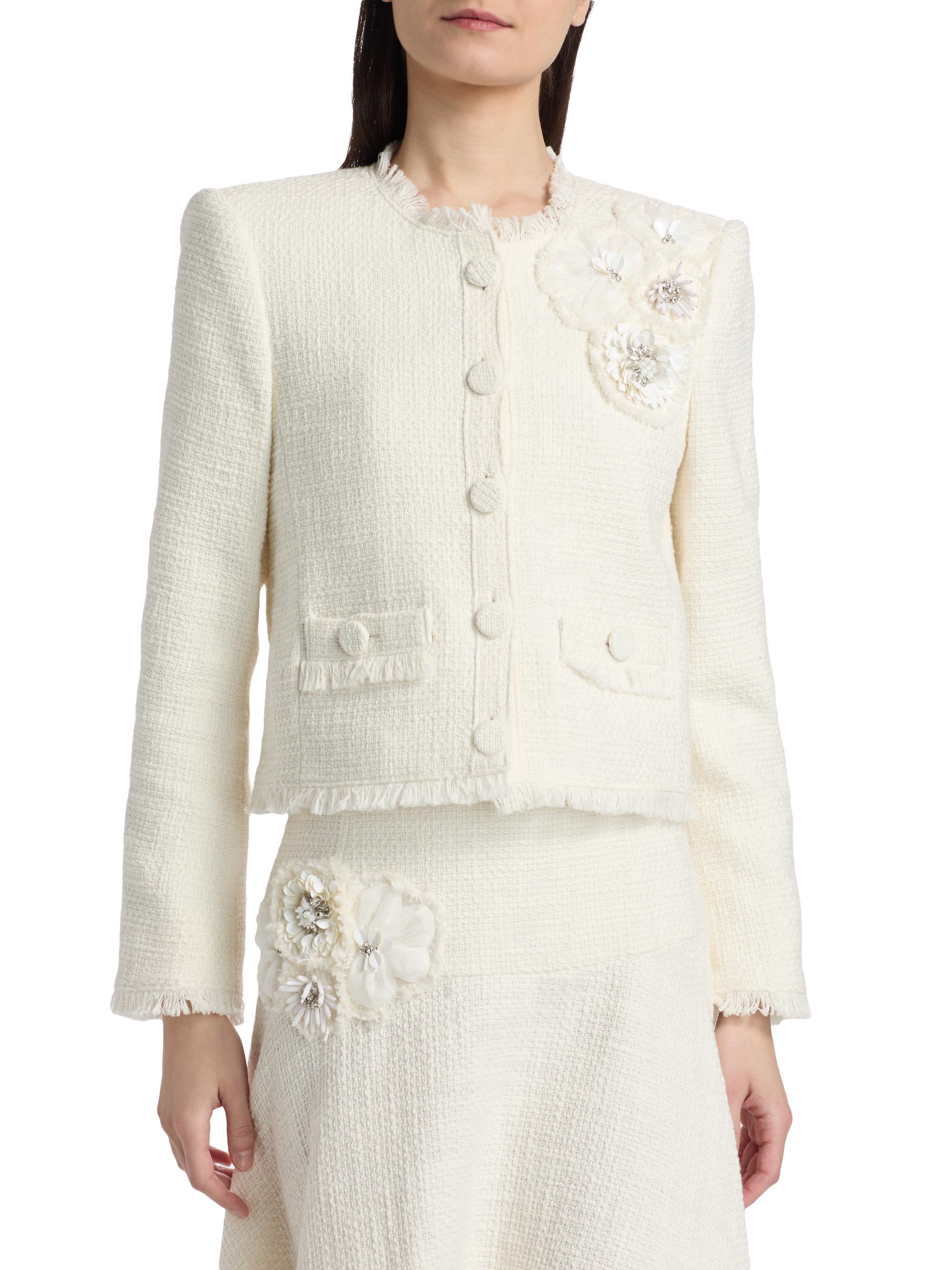 Cinq à Sept Christie Crunchy Flower Fringed Jacket | Saks Fifth Avenue