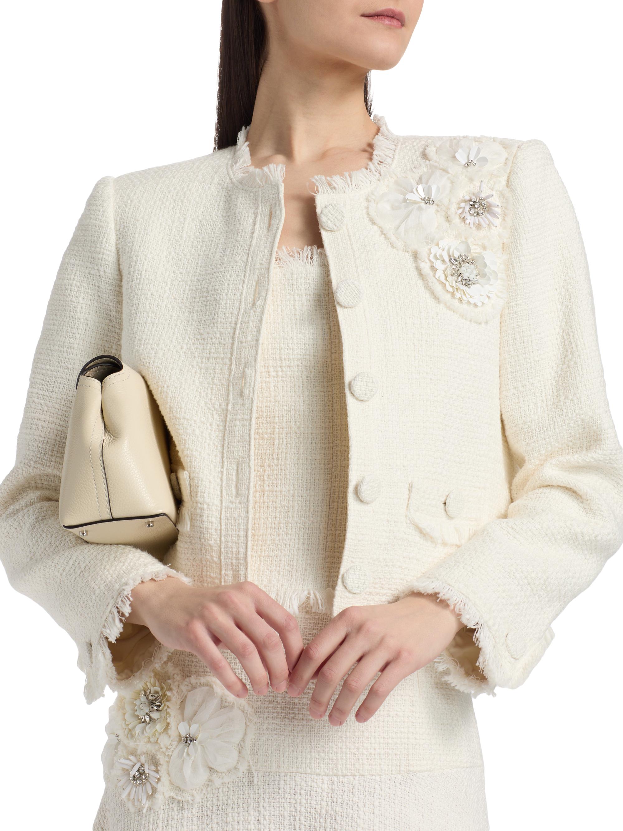 Cinq à Sept Christie Crunchy Flower Fringed Jacket | Saks Fifth Avenue
