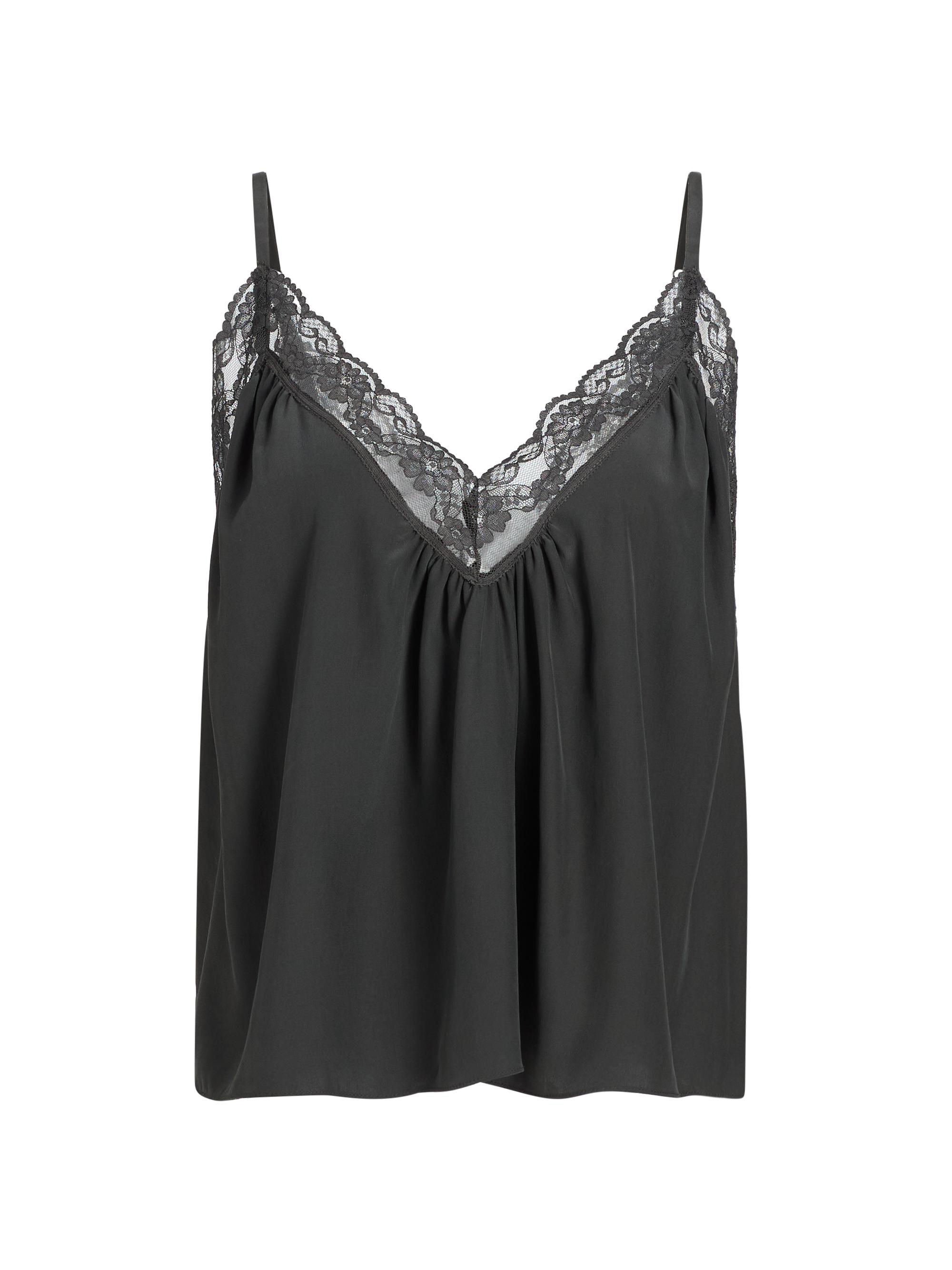 Jamie Haller Women's The Deep V Silk Cami - Dark Grey