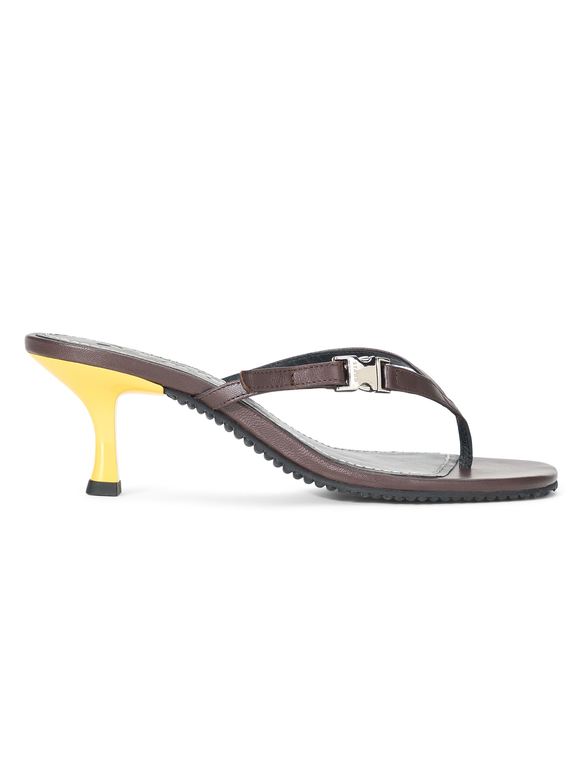Staud Women's Flynn 55MM Leather Sandals - Black Red Rose