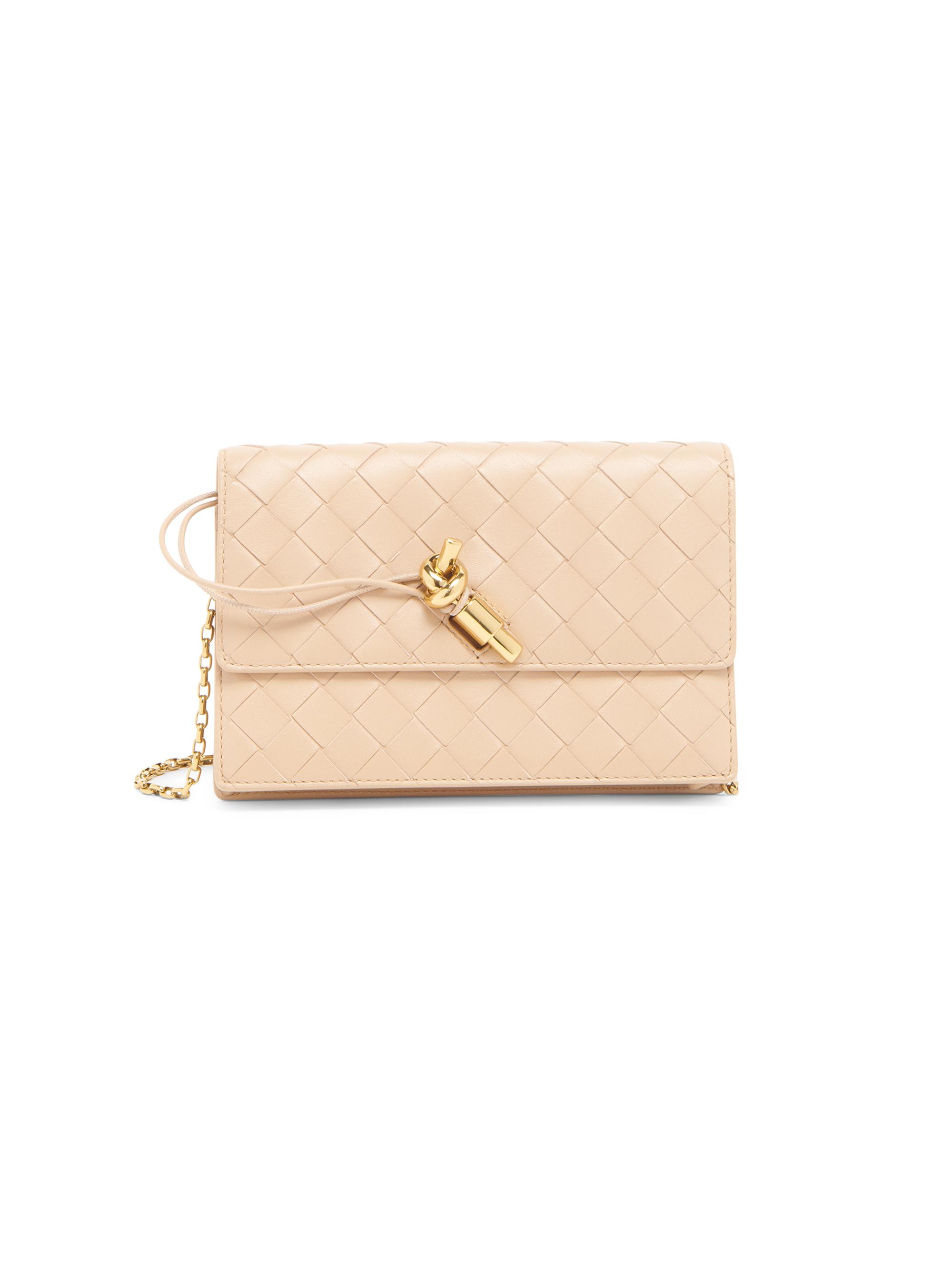 Bottega Veneta Women's Andiamo Intrecciato Leather Chain Pouch - Shore Muse Brass