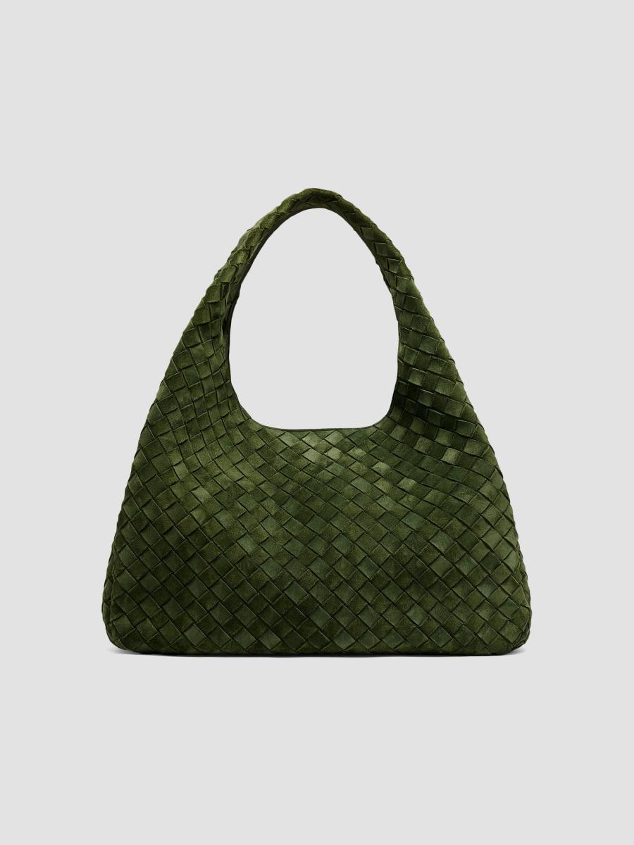 Bottega Veneta Large Campana Intrecciato Suede Shoulder Bag | Saks