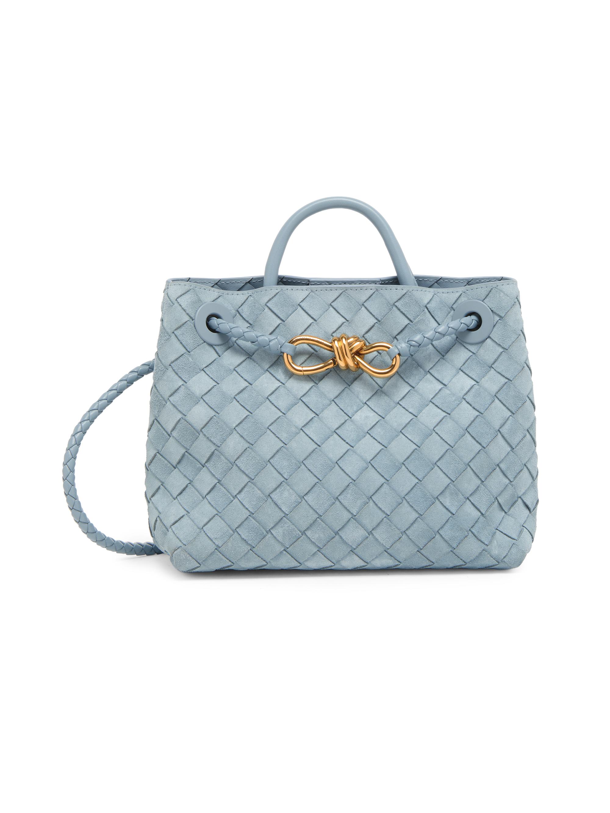 Bottega Veneta Women's Andiamo  Intrecciato Suede Top Handle Bag - Mineral | Thumbnail 8