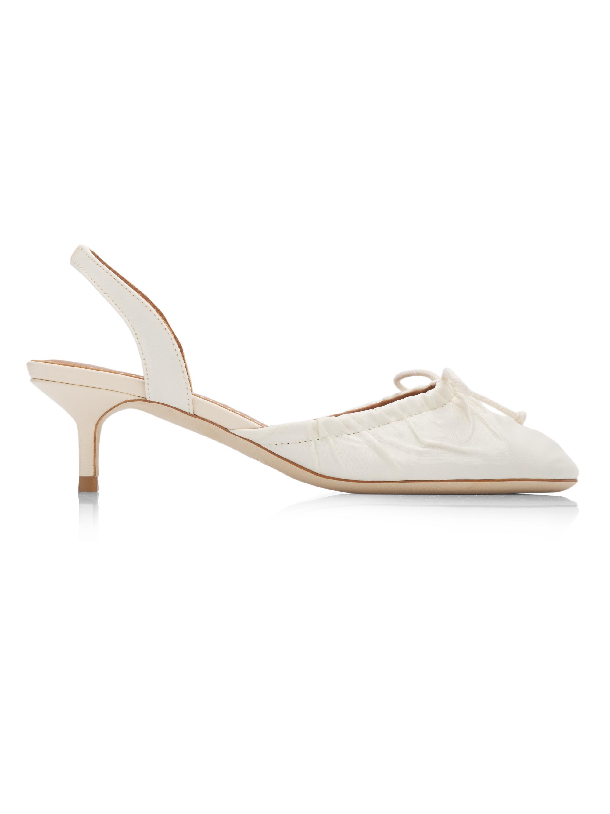 Staud Women's Alba 45MM Satin Slingback Kitten Heels -