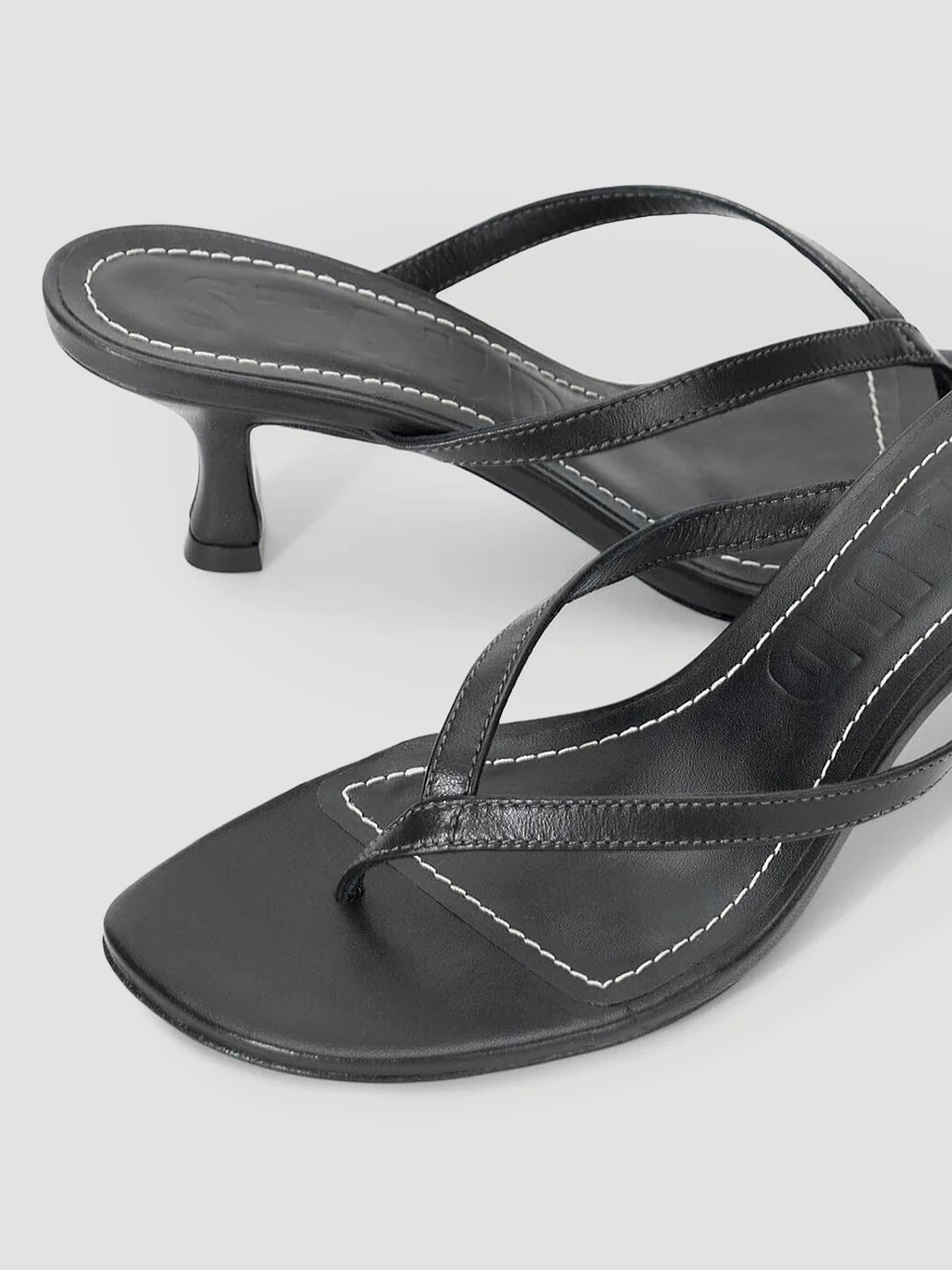 Staud Freja 60MM Leather Kitten-Heel Sandals | Saks Fifth Avenue
