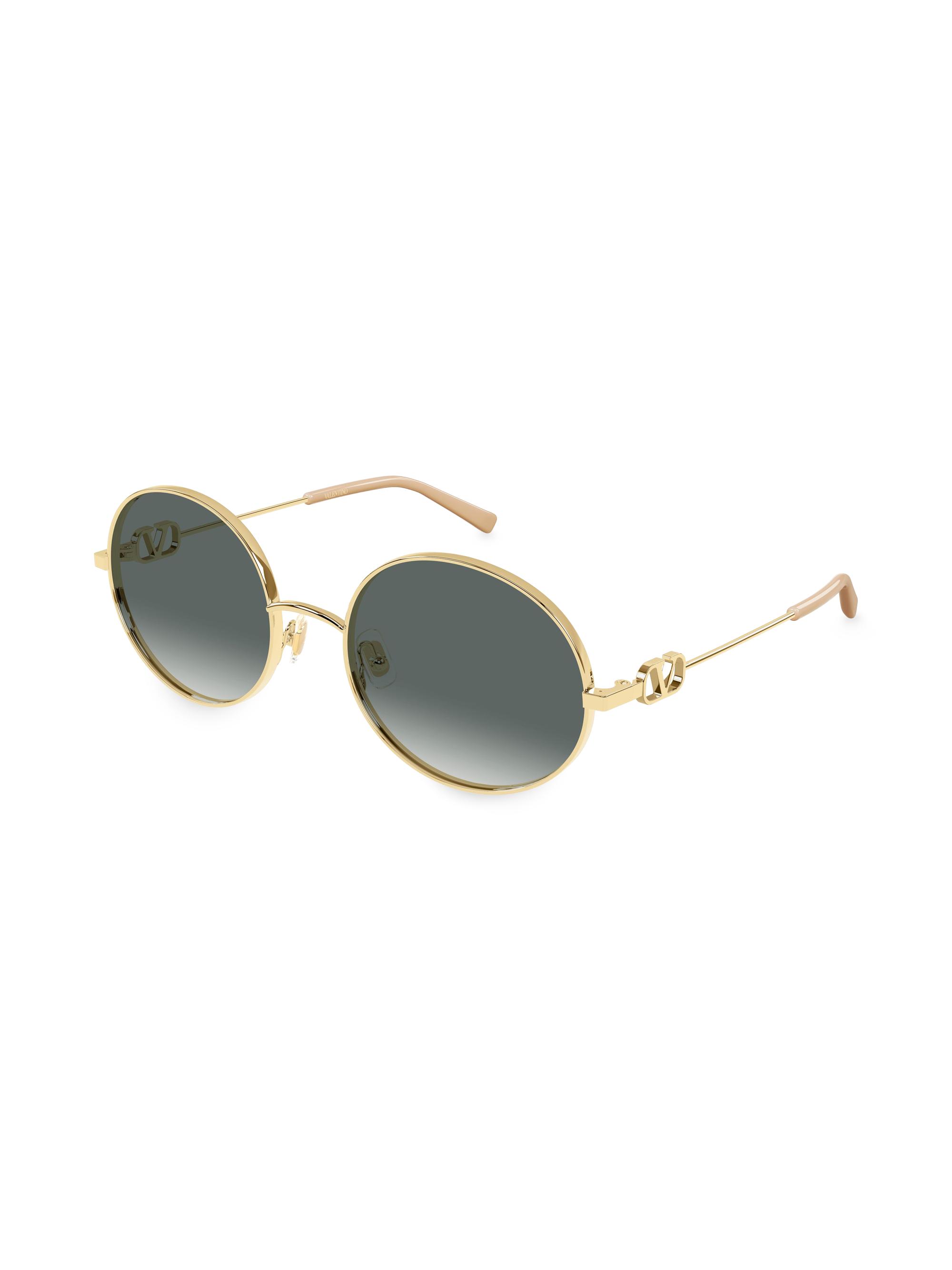 Valentino Women's 20MM VLogo Round Sunglasses - Gold Brown