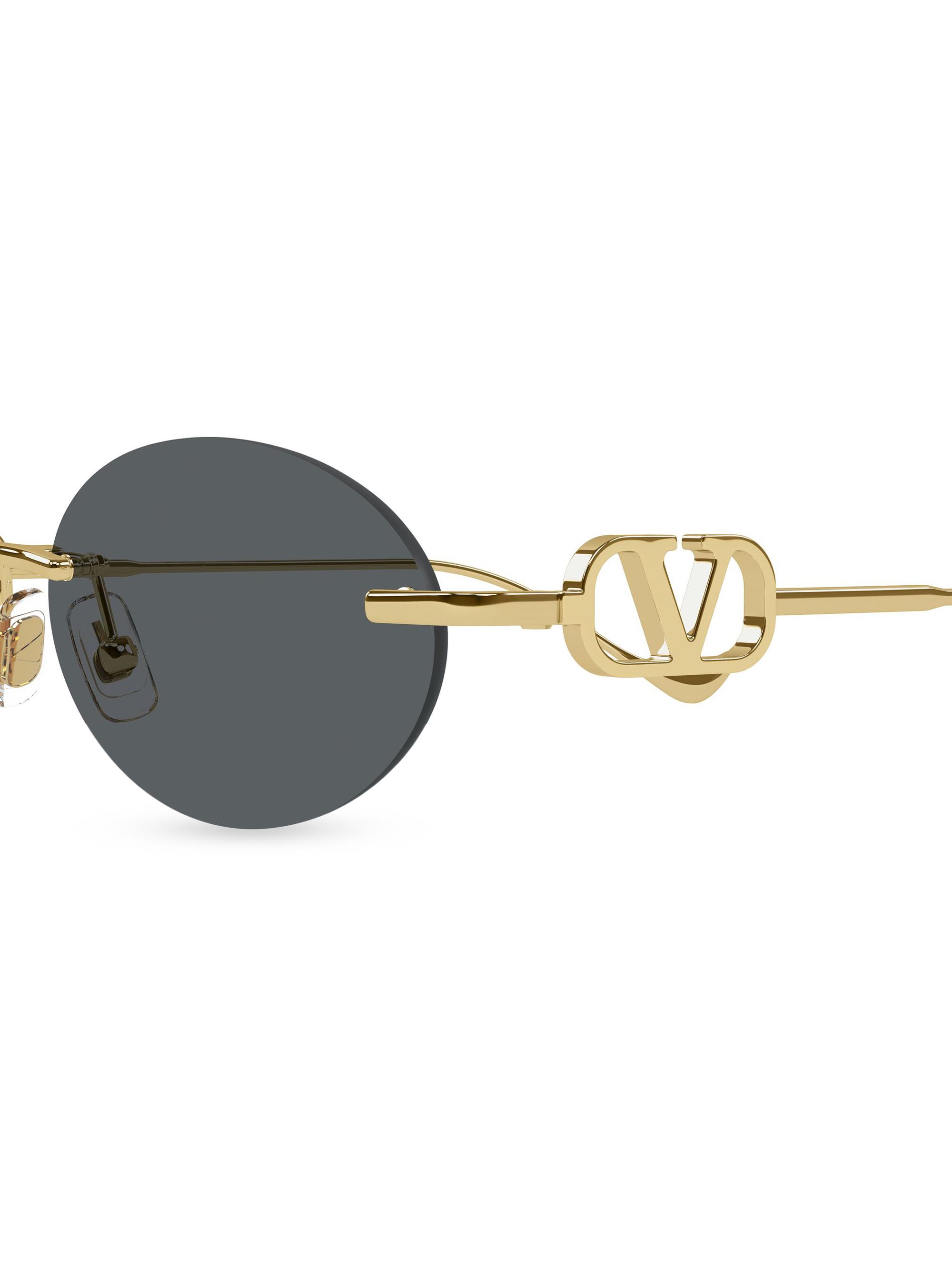 Valentino Garavani Bejewelled 53MM Oval Sunglasses | Saks Fifth Avenue