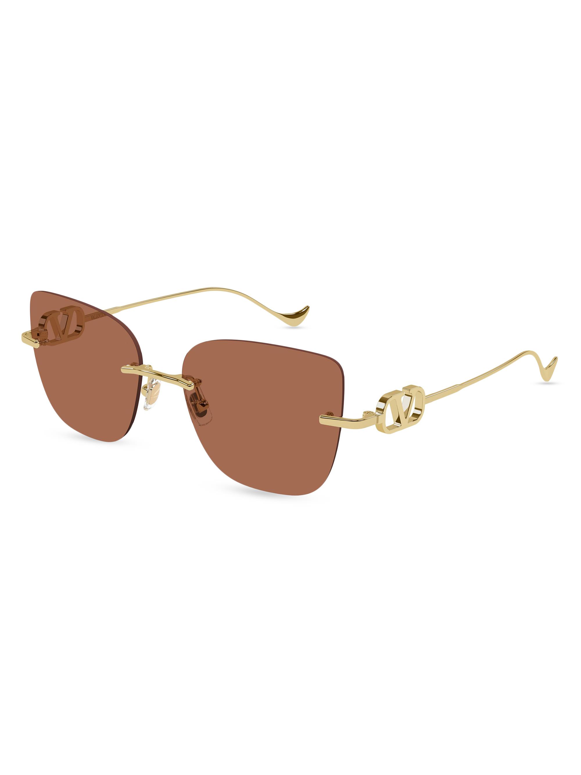 Valentino Women's Bejewelled 54MM Cat-Eye Sunglasses - Gold Brown