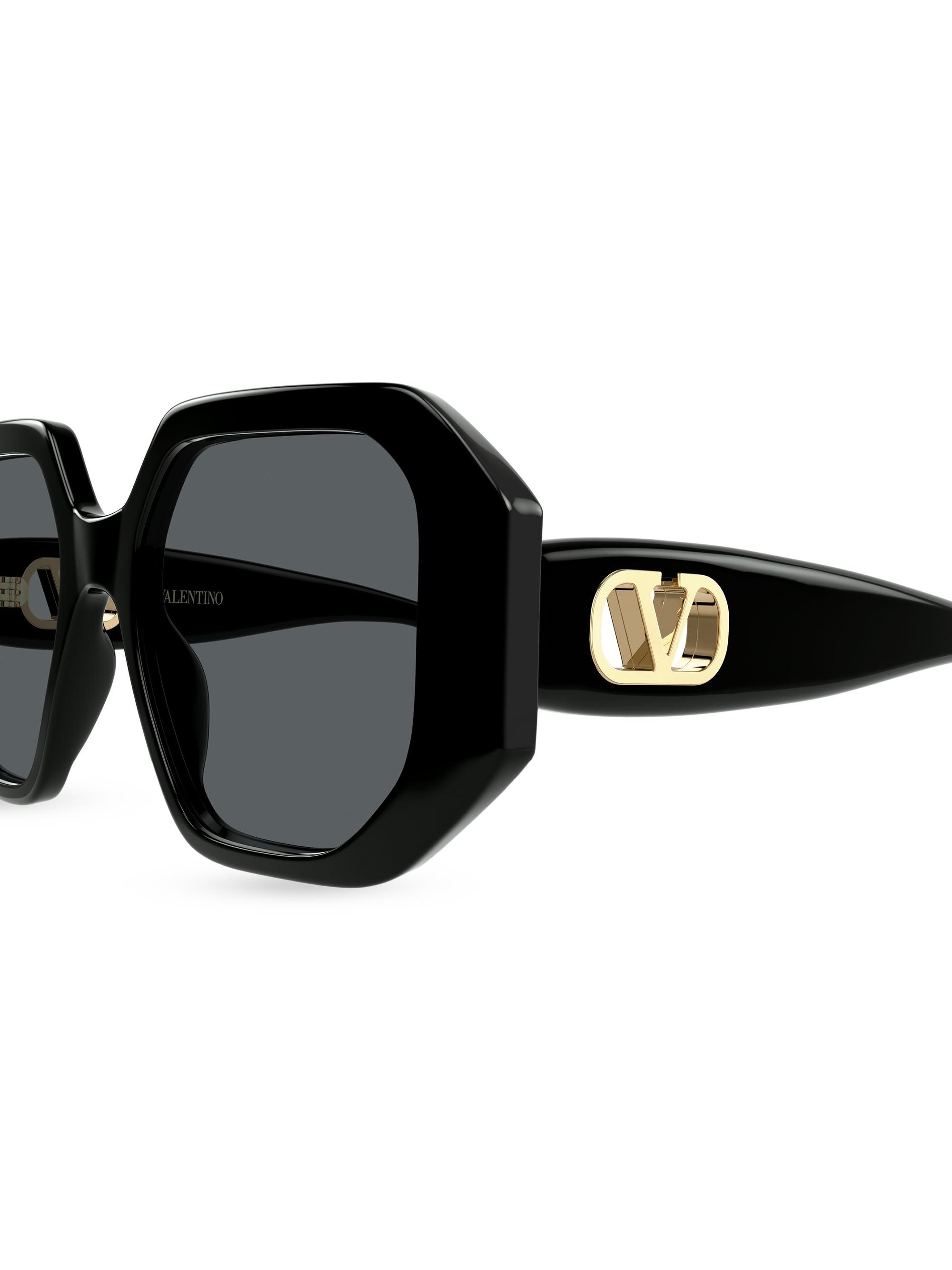 粗*品様 【極秘品✨】Valentino Galavani Vロゴシグネチャーピ Valentino Garavani Vain Bold 55MM Geometric Sunglasses | Saks