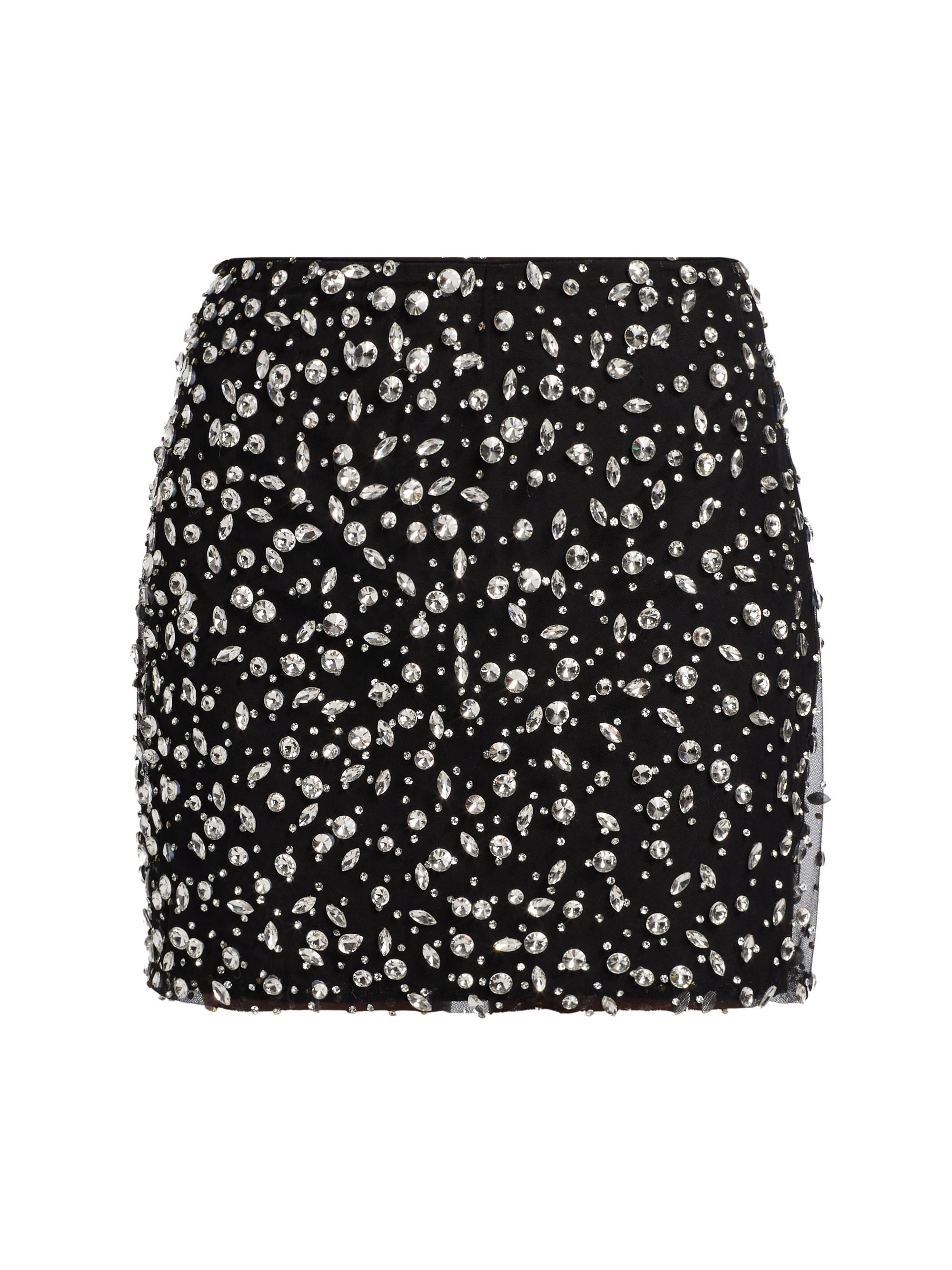 Mariandree Gaitan Women's Mia Crystal-Embellished Body-Con Miniskirt - Black