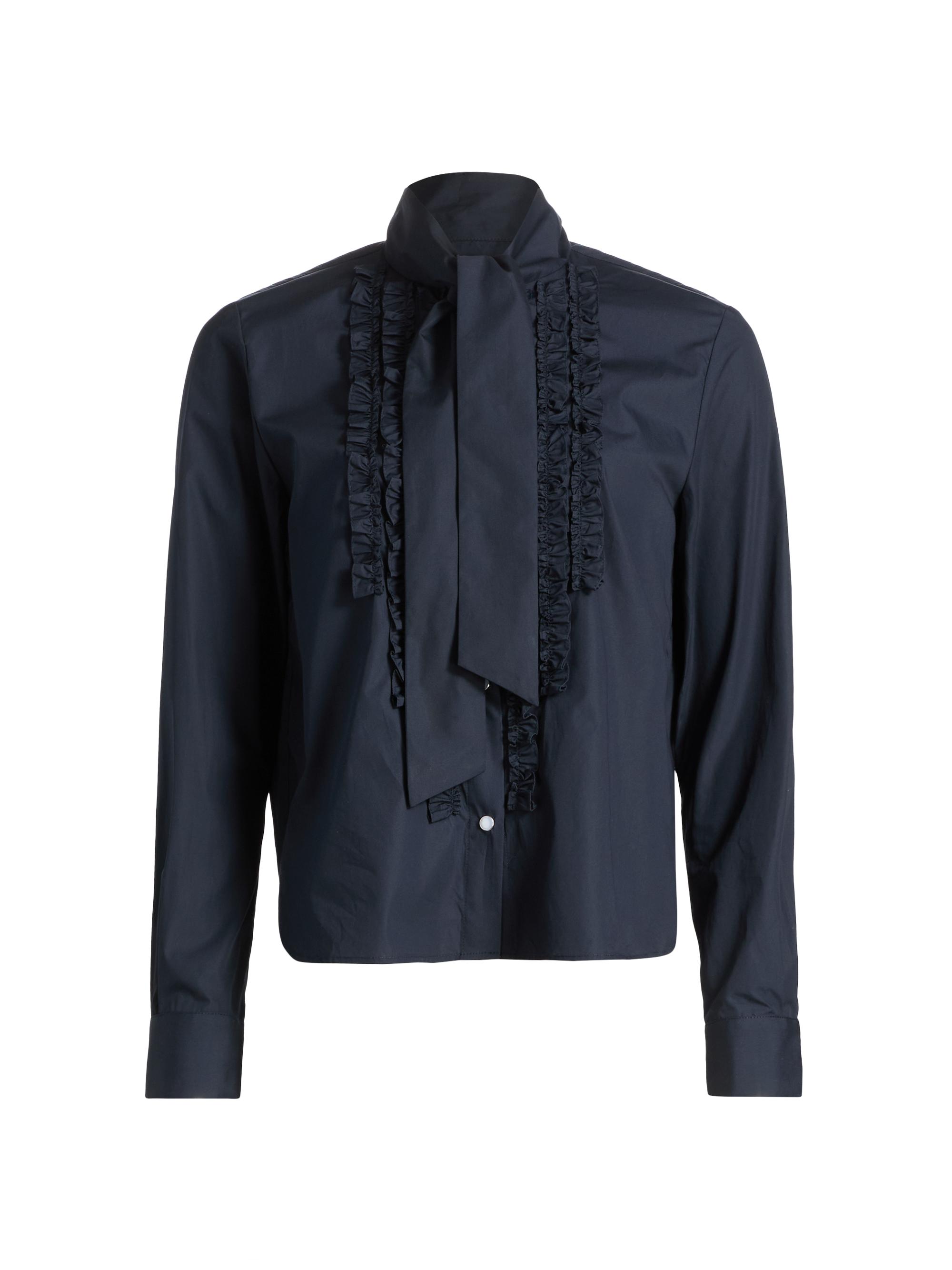 TWP Women's Connor Ruffle Cotton Blouse - Midnight