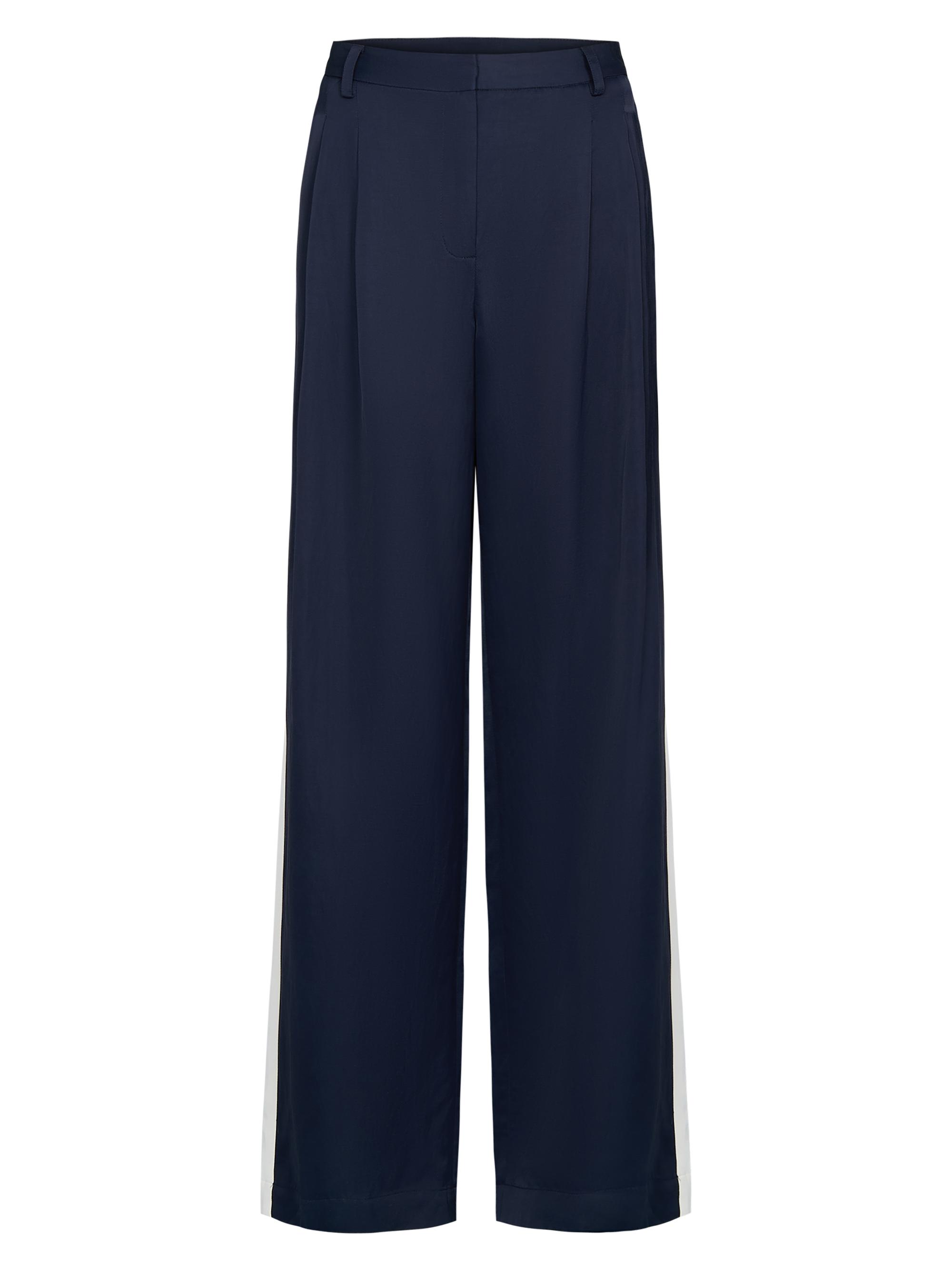 TWP Women's Sulli Wide-Leg Tuxedo Pants - Midnight Bone