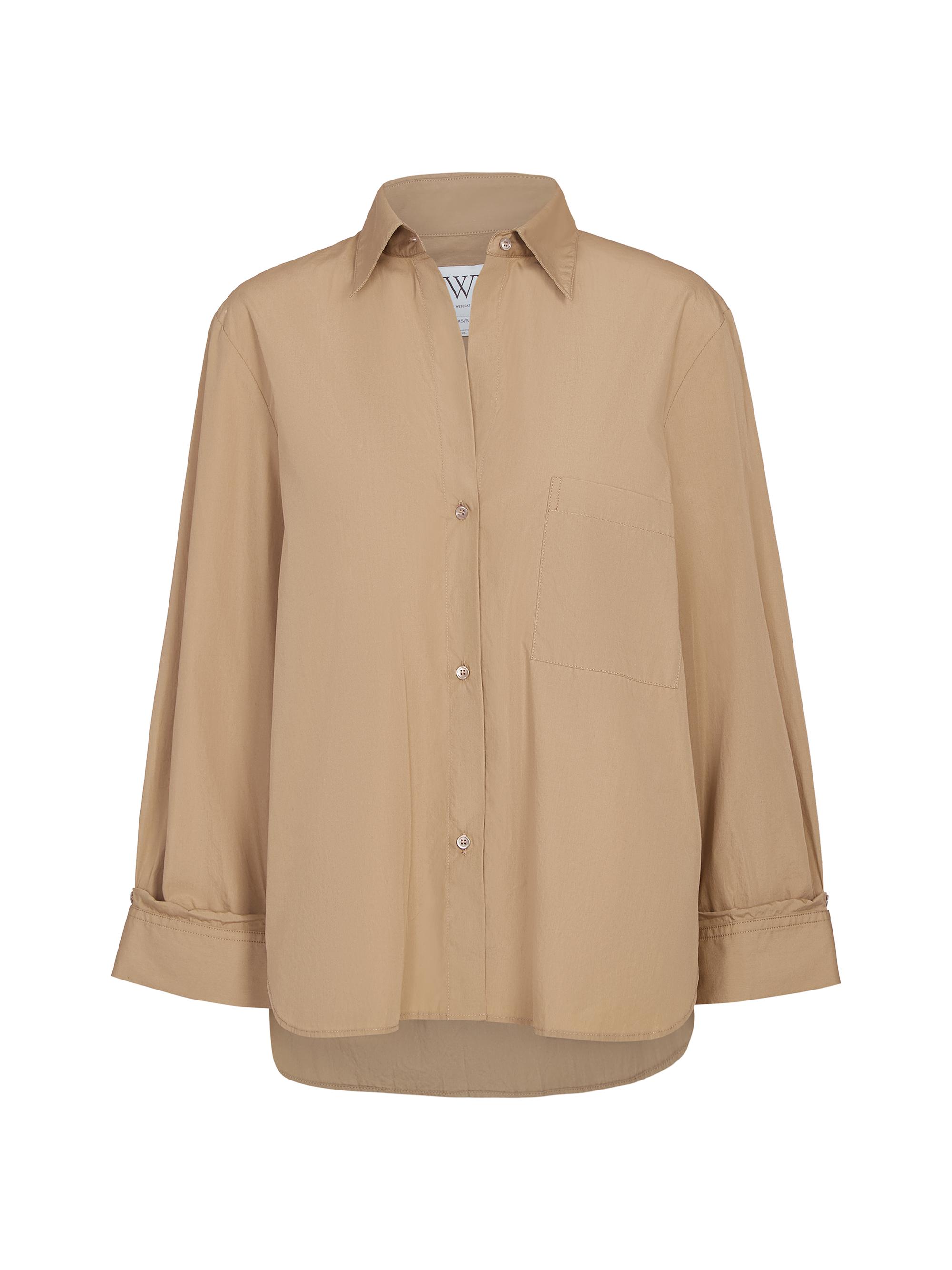 TWP Women's Next Morning Cotton Poplin Button-Front Shirt - Petrified Oak