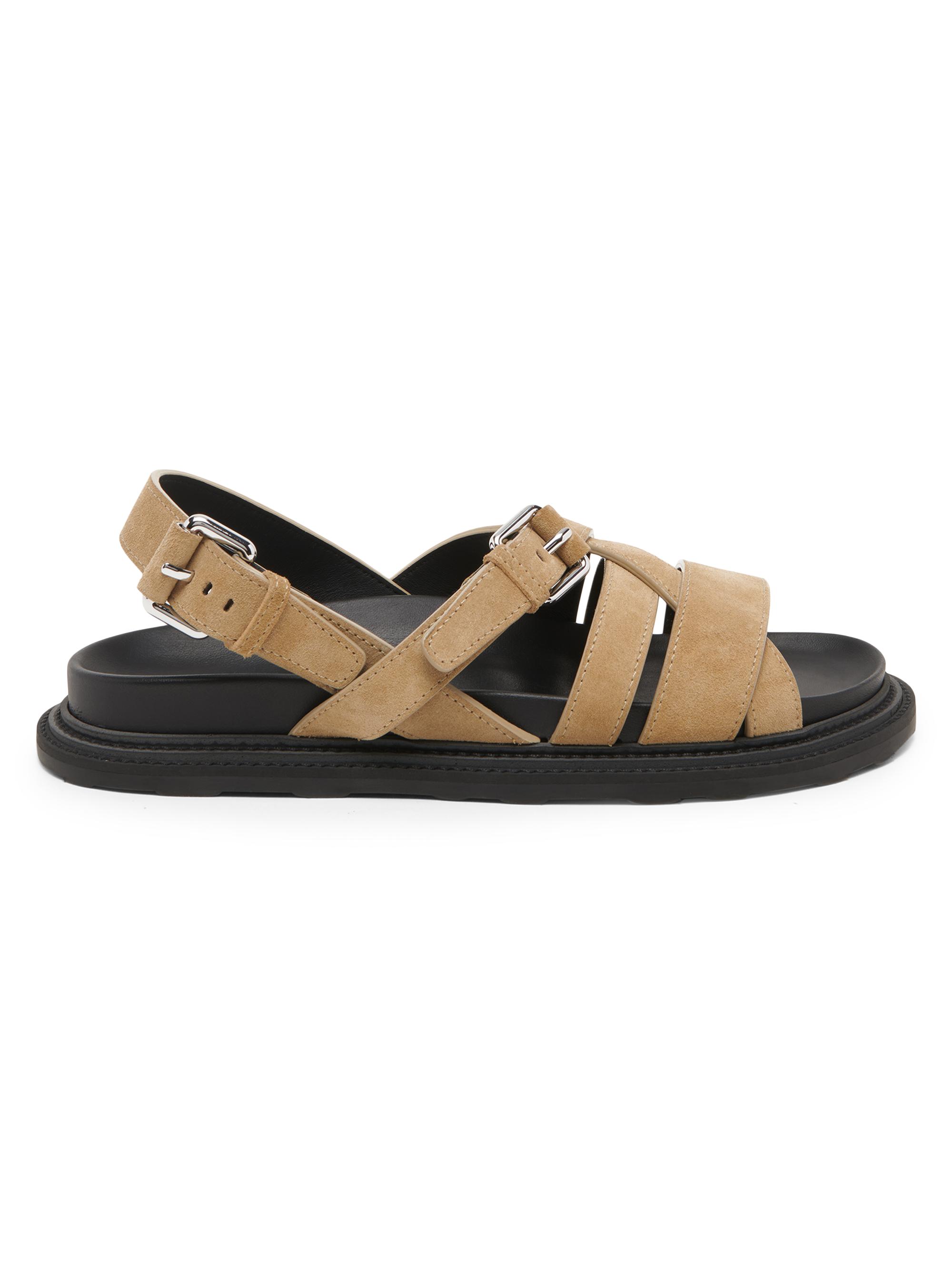 Moschino Men's Suede Buckle Sandals - Beige