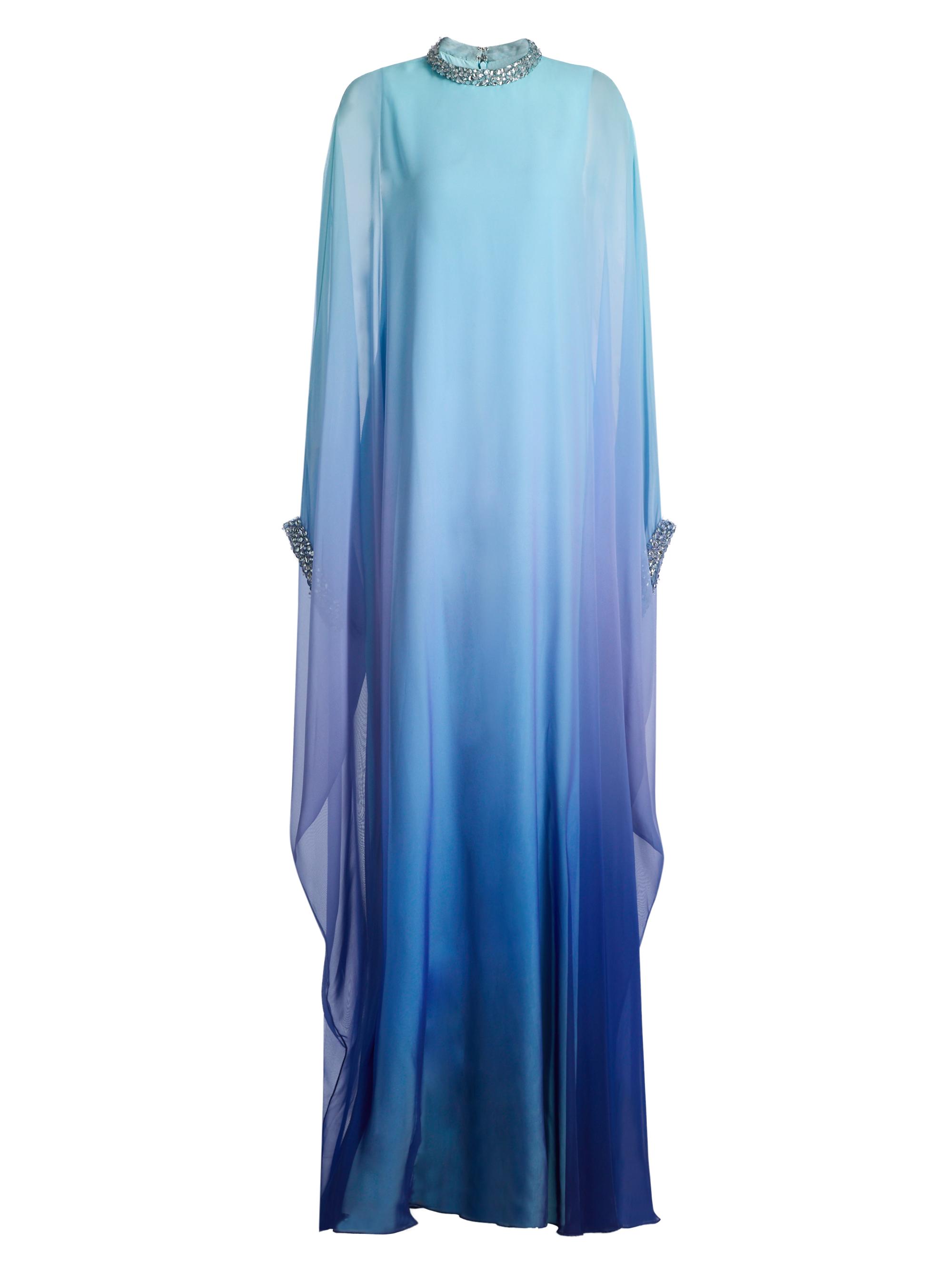 Pamella Roland Women's Ombré Chiffon Caftan Gown - Blue Multi