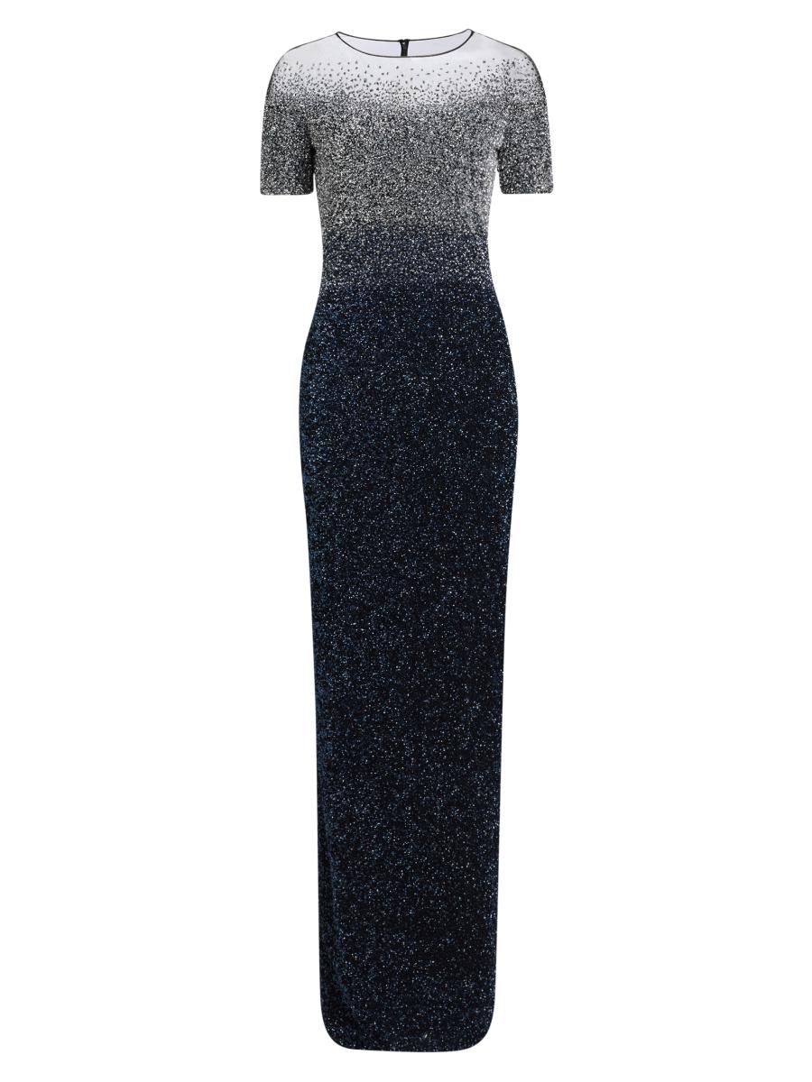 pamella roland sequin dress Pamella Roland Sequin Embroidered Strapless Gown
