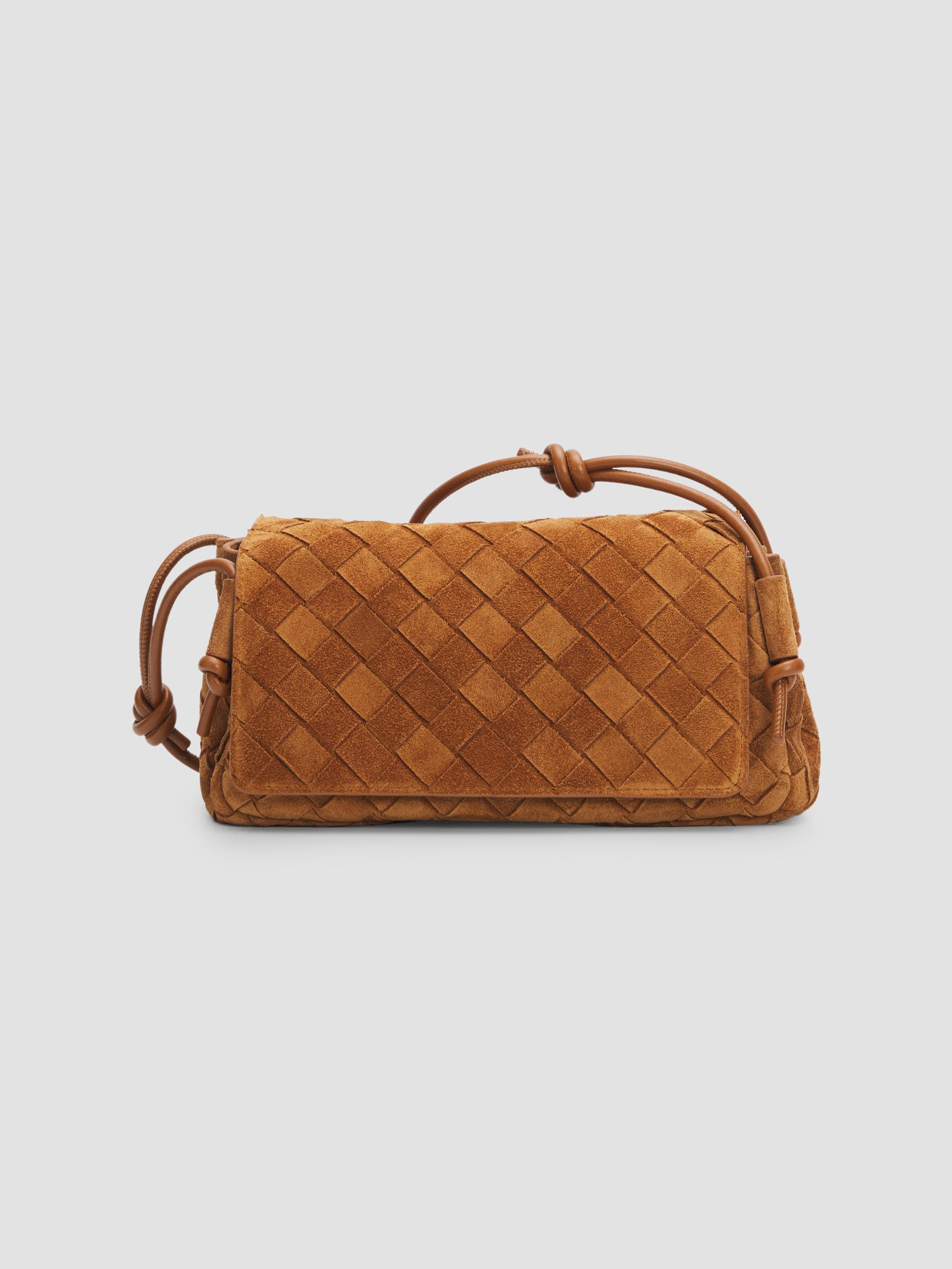 Bottega Veneta Notturno Intrecciato Suede Pouch | Saks Fifth Avenue