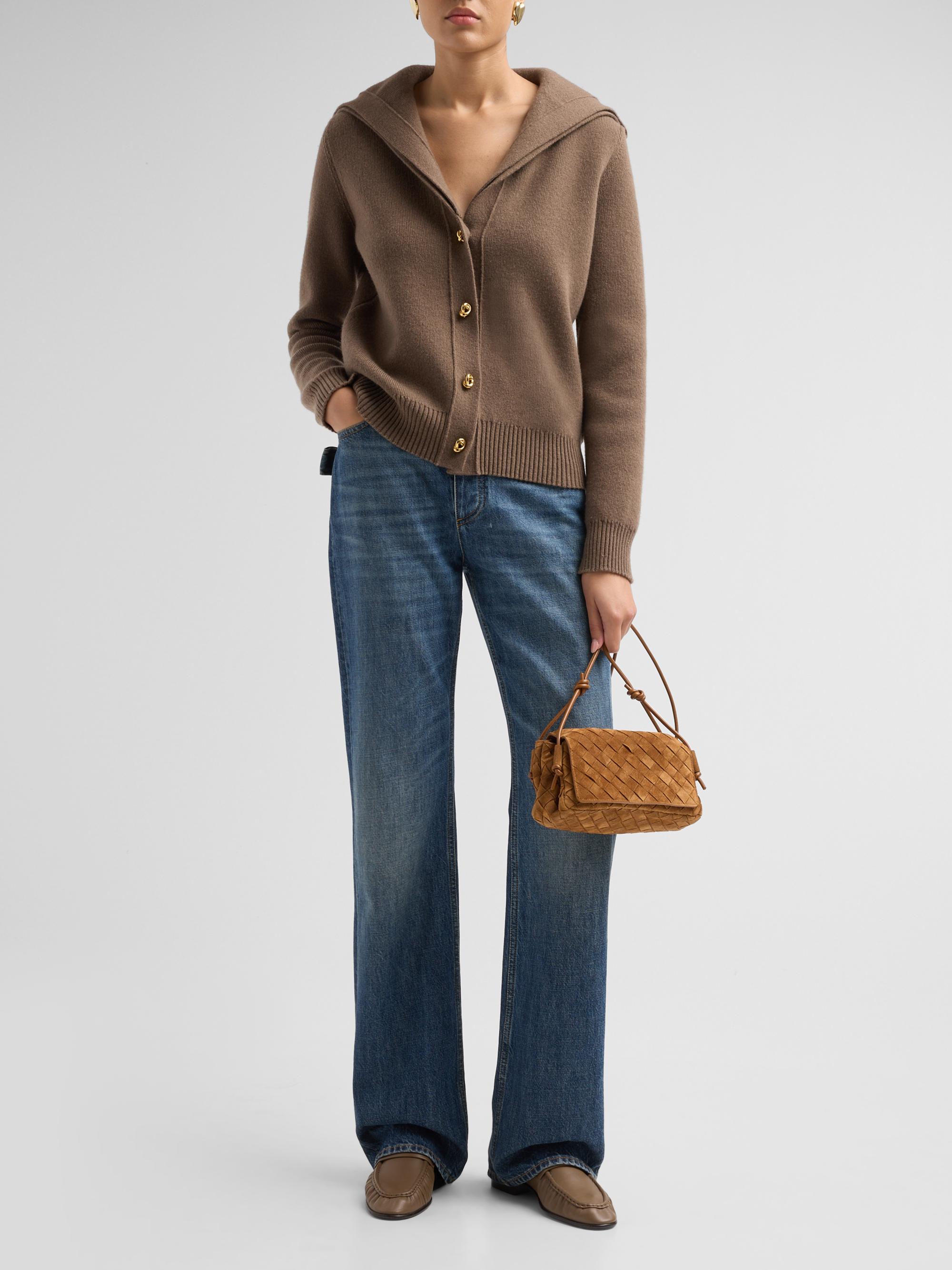 Bottega Veneta Notturno Intrecciato Suede Pouch | Saks Fifth Avenue