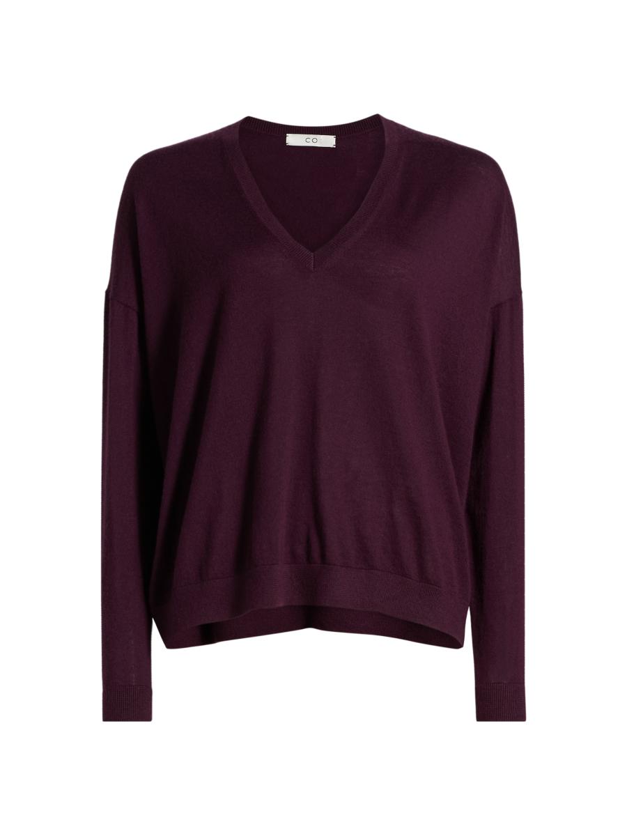 Co Women's V-neck Cashmere Sweater In Purple