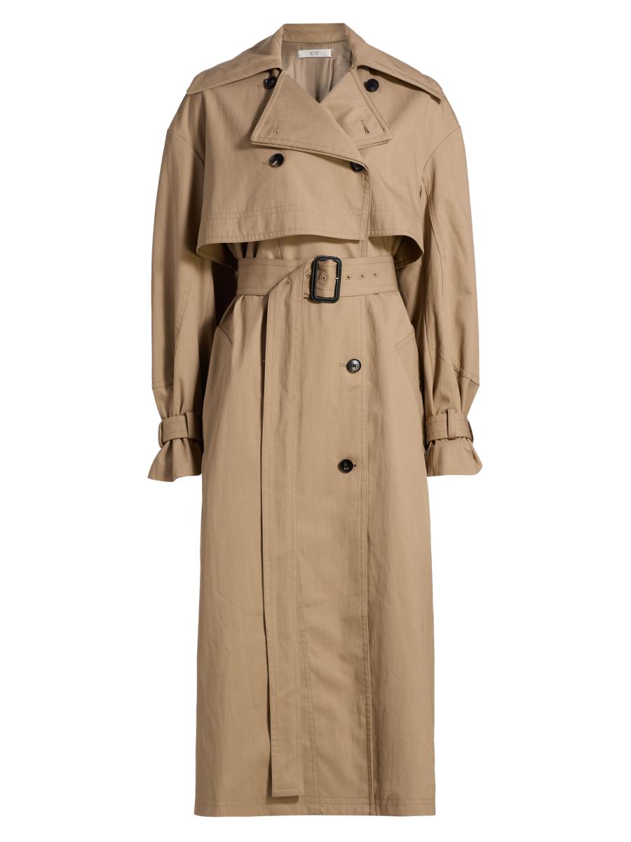 Co Double-Layered Cotton-Blend Trench Coat | Saks Fifth Avenue