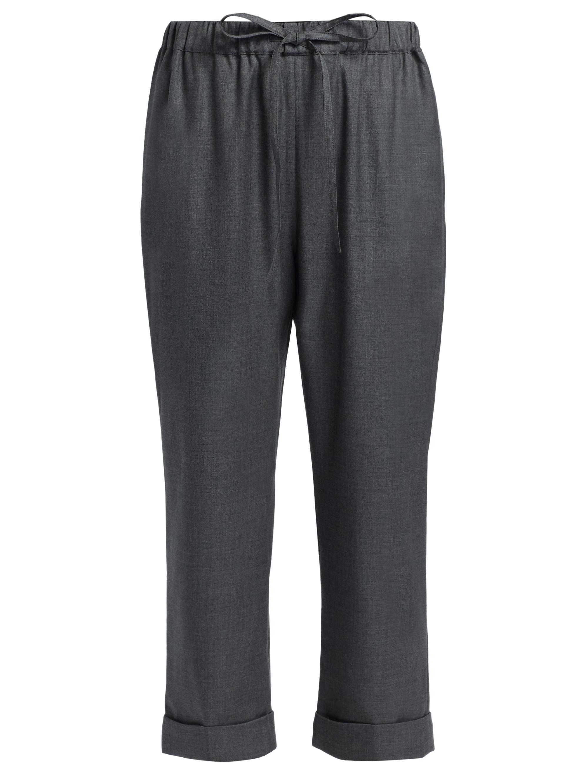 Co Women's Turn Up Cuff Wool Crop Joggers - Grey Melange