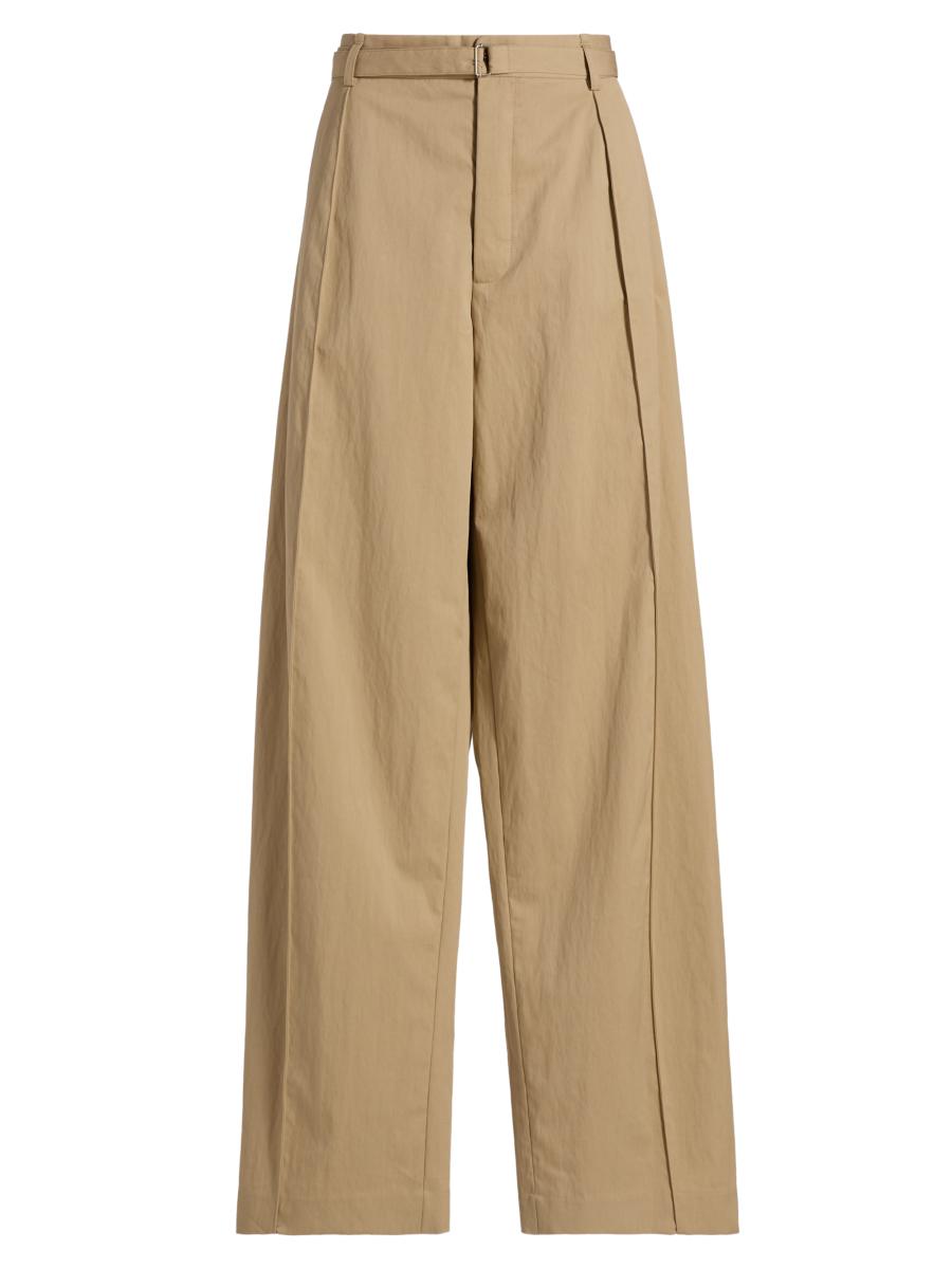 Co Women's Pleated Tton-blend Wide-leg Pants In Brown