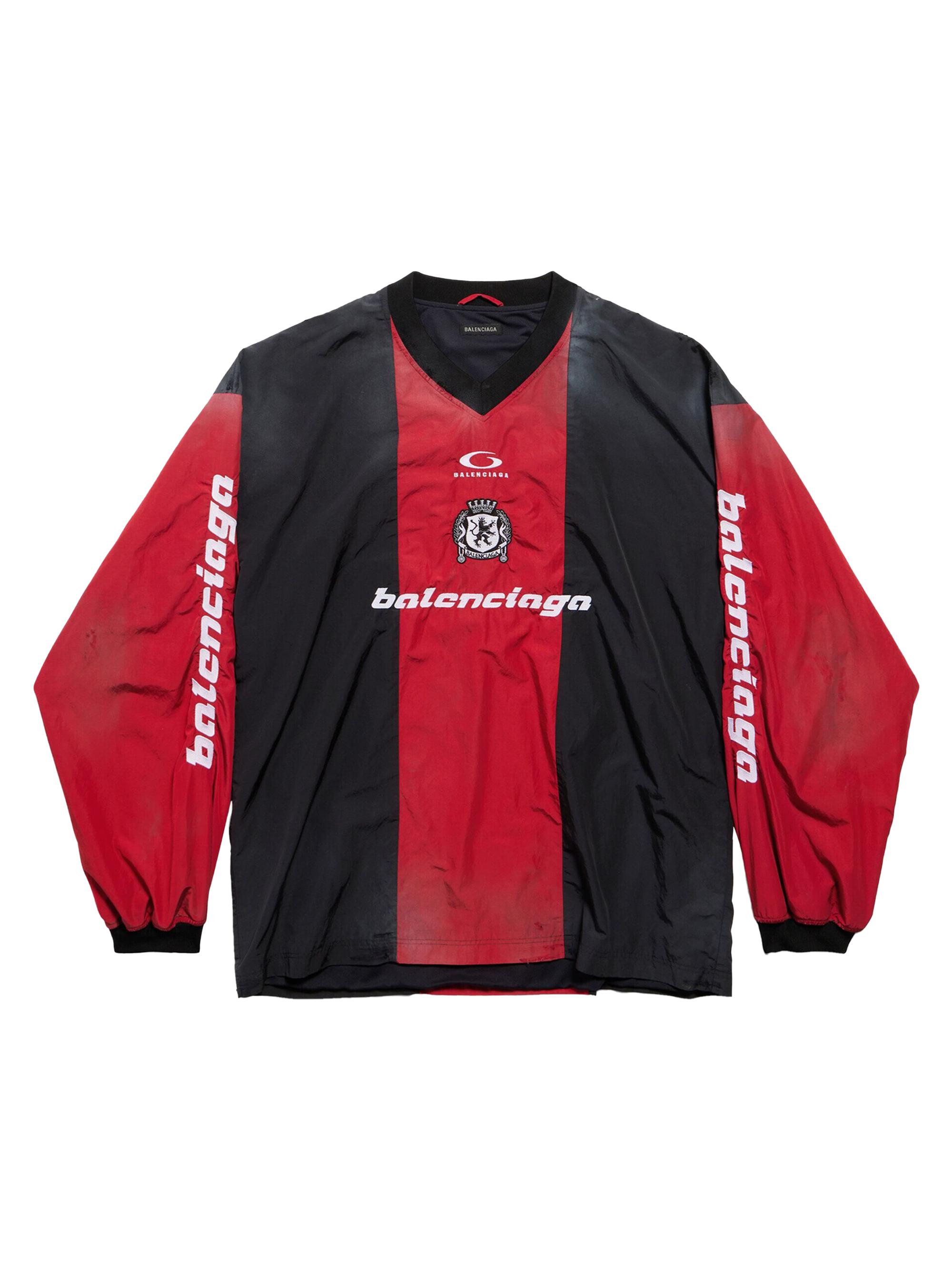 Balenciaga Men's Outerwear Long Sleeve T-Shirt - Lipstick Red Black