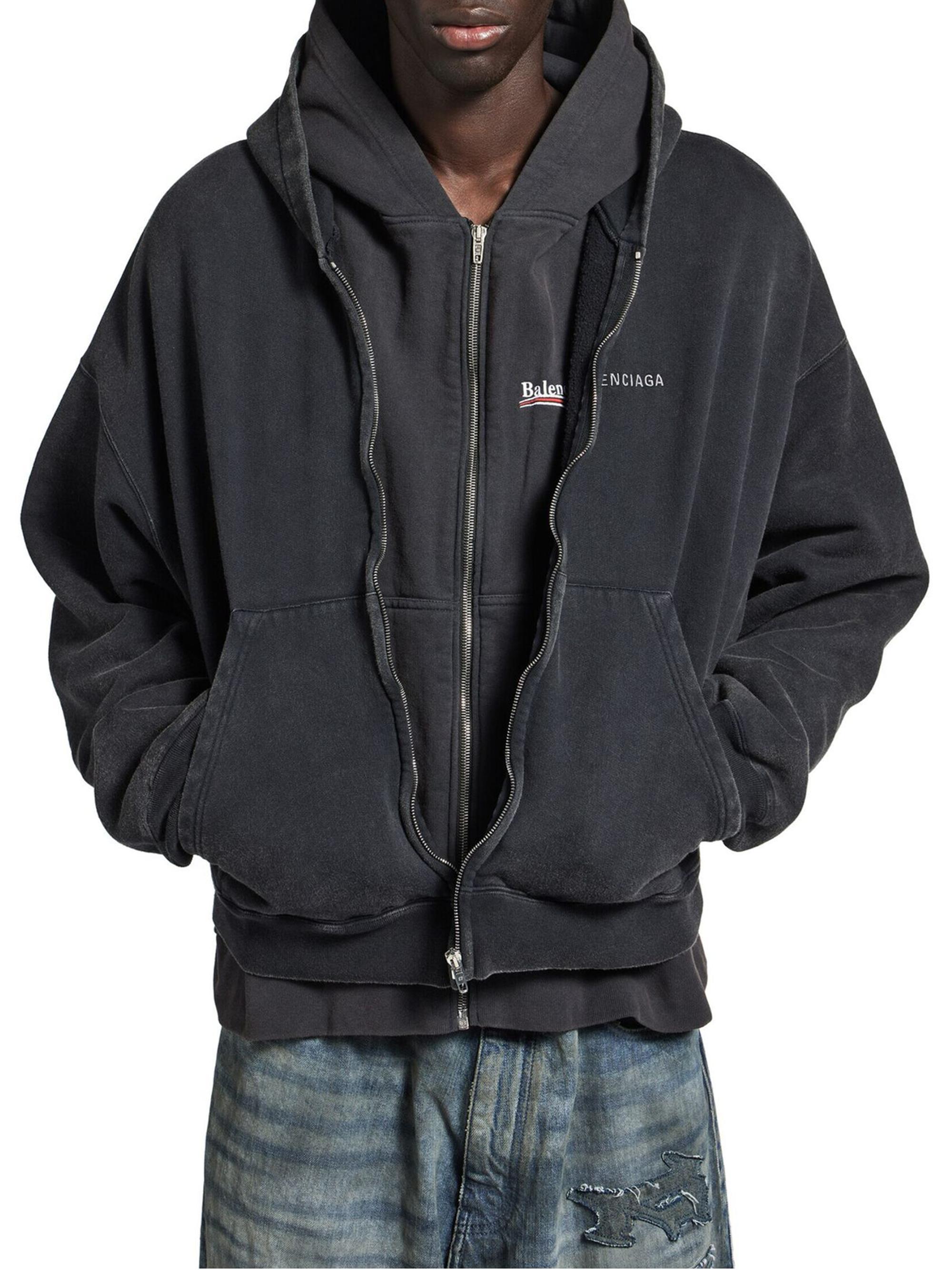 Balenciaga Layered Zip-Up Hoodie | Saks Fifth Avenue