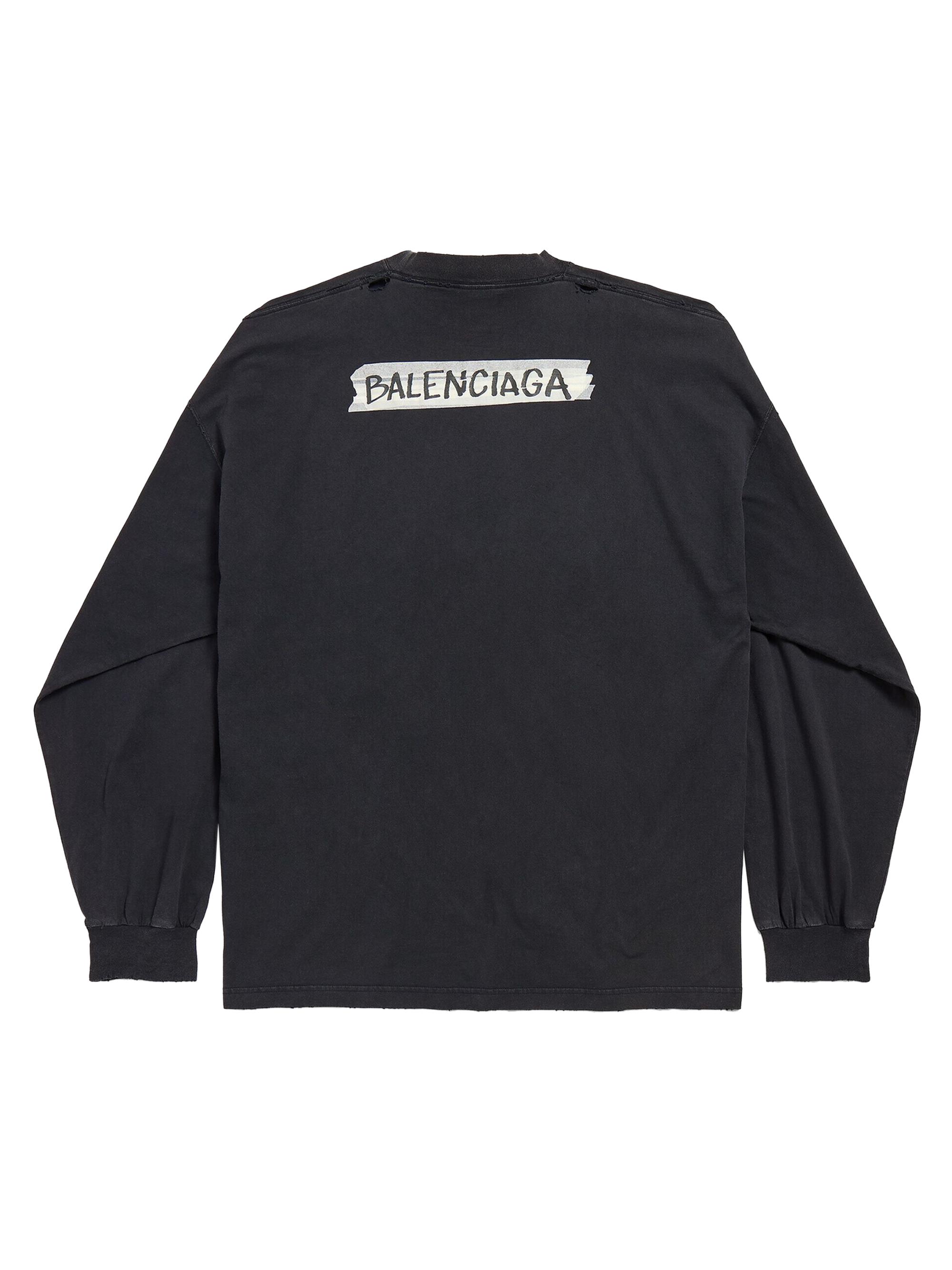 トップス BALENCIAGA 24aw LARGE FIT T-SH Balenciaga Masking Tape Long Sleeve Large Fit T-Shirt | Saks Fifth