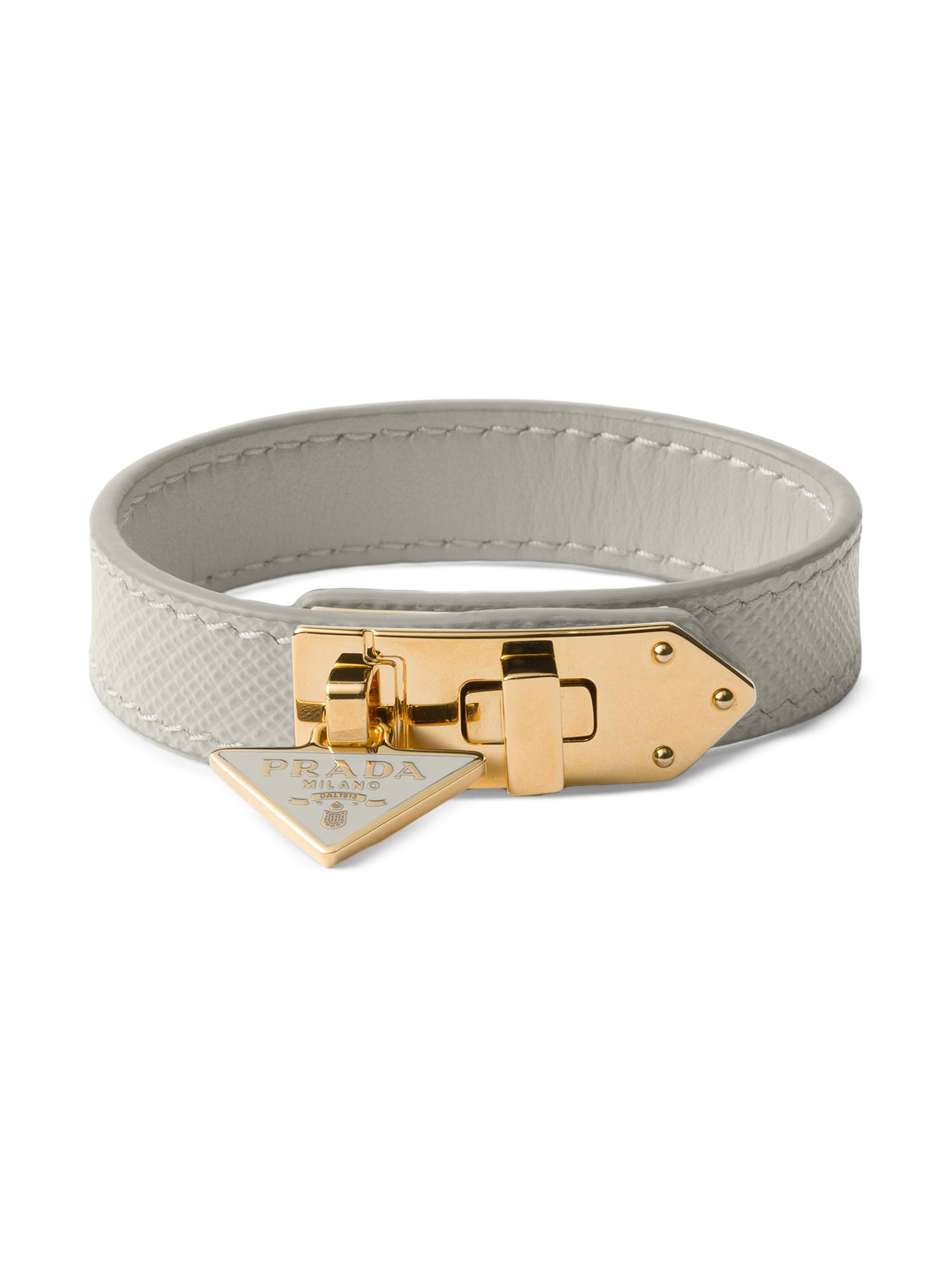Prada Women's Saffiano Leather Bracelet - Beige Khaki
