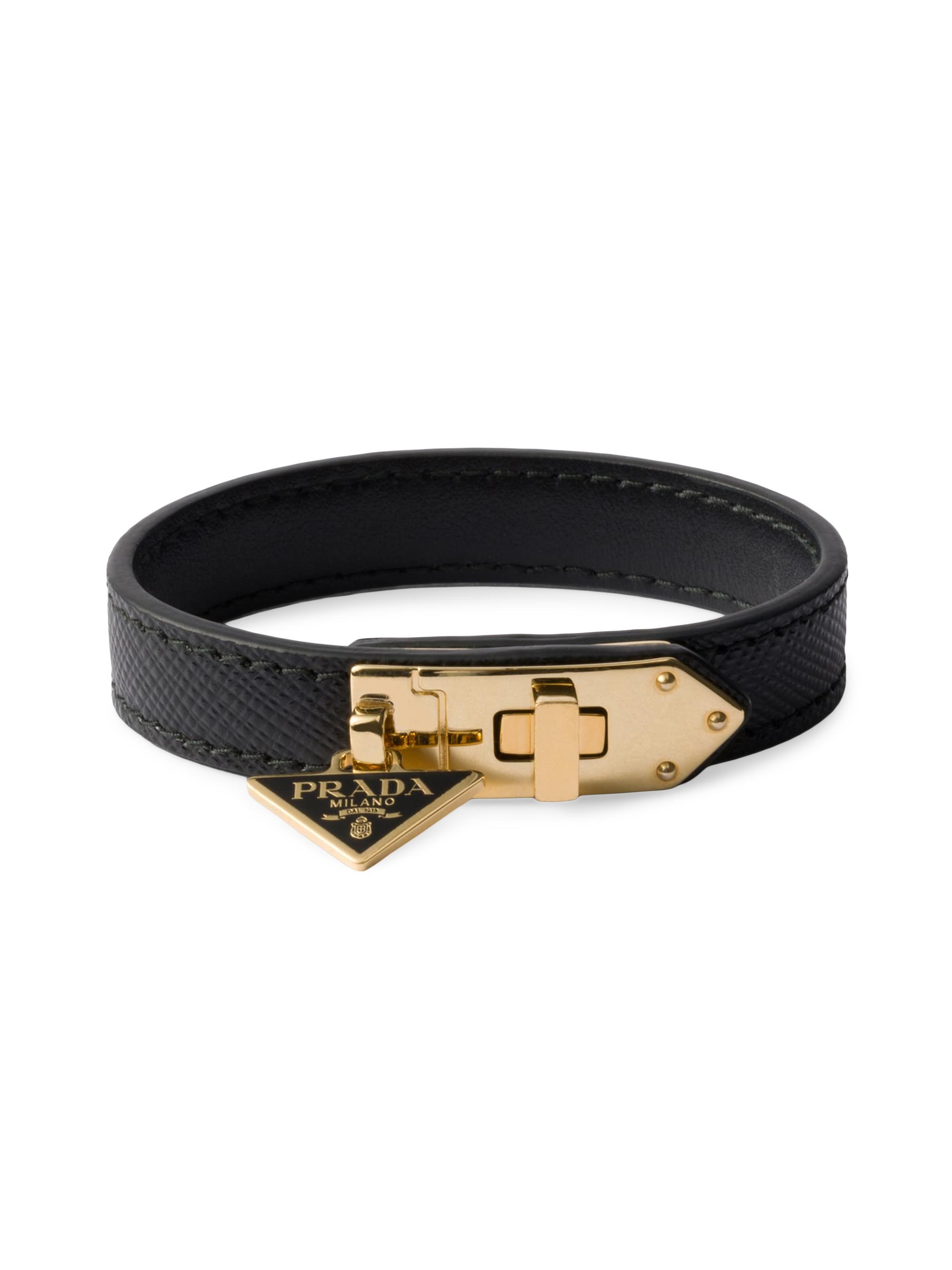 Prada Women's Saffiano Leather Bracelet - Black