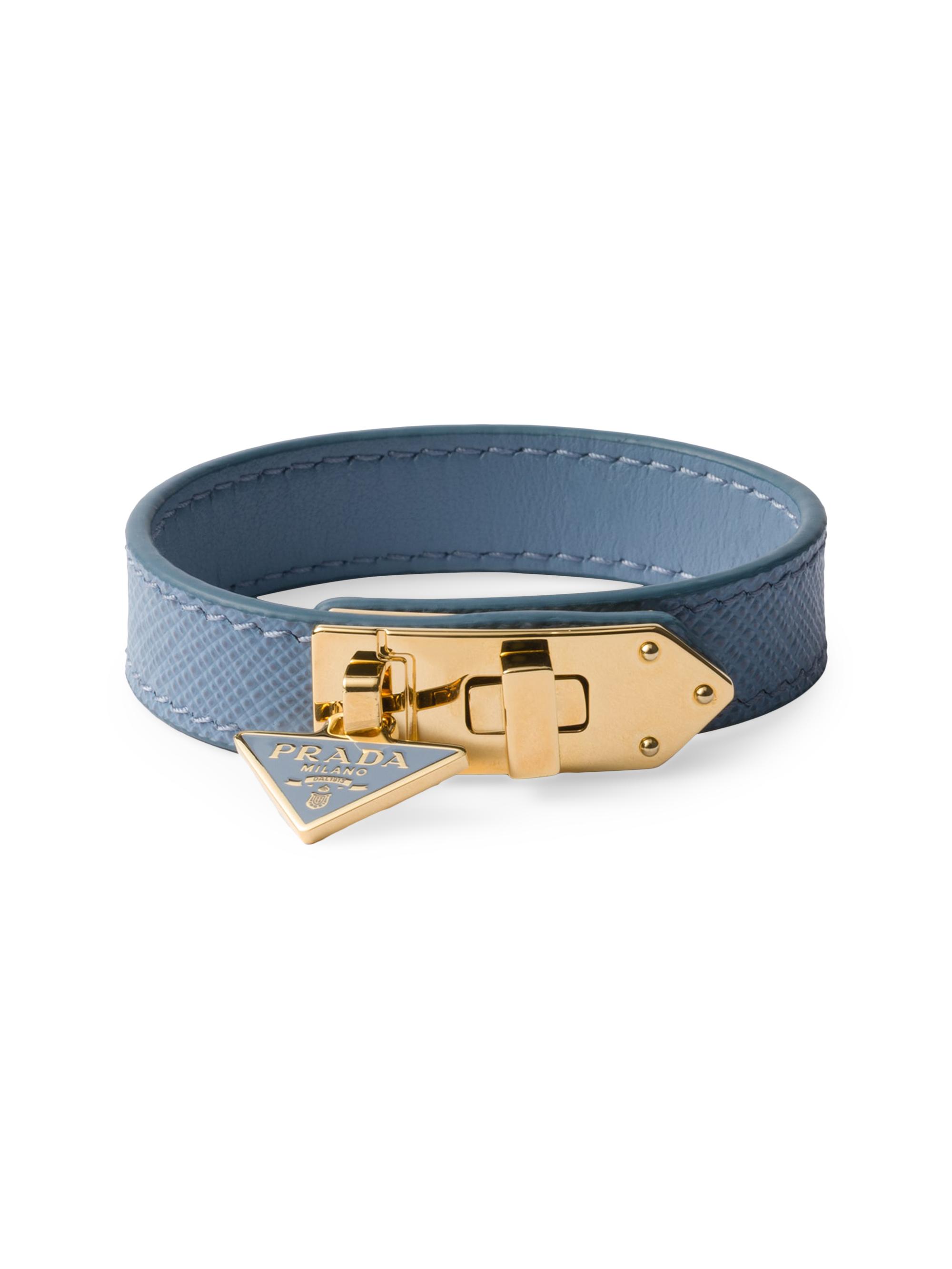 Prada Women's Saffiano Leather Bracelet - Blue