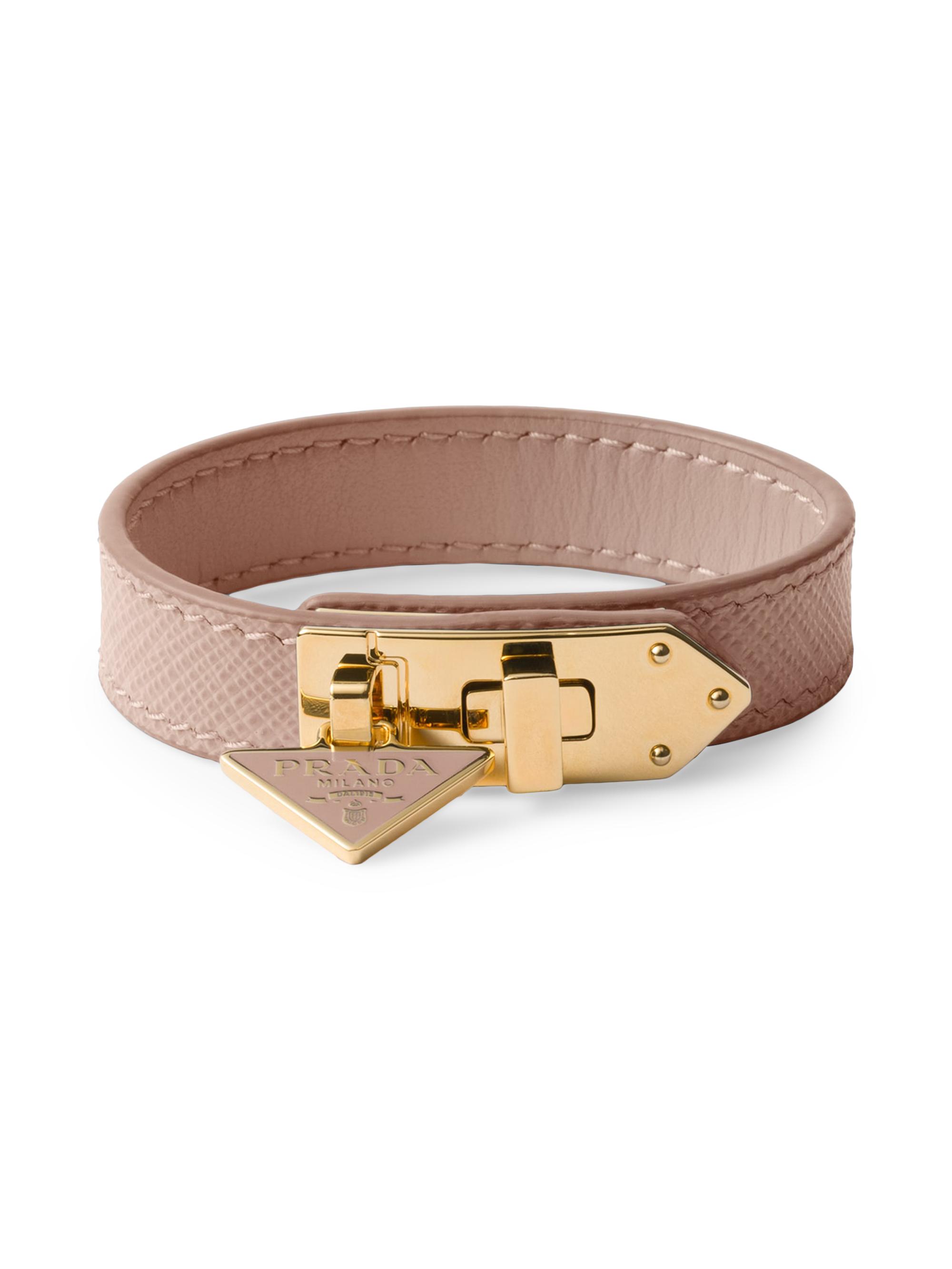 Prada Women's Saffiano Leather Bracelet - Powder Pink