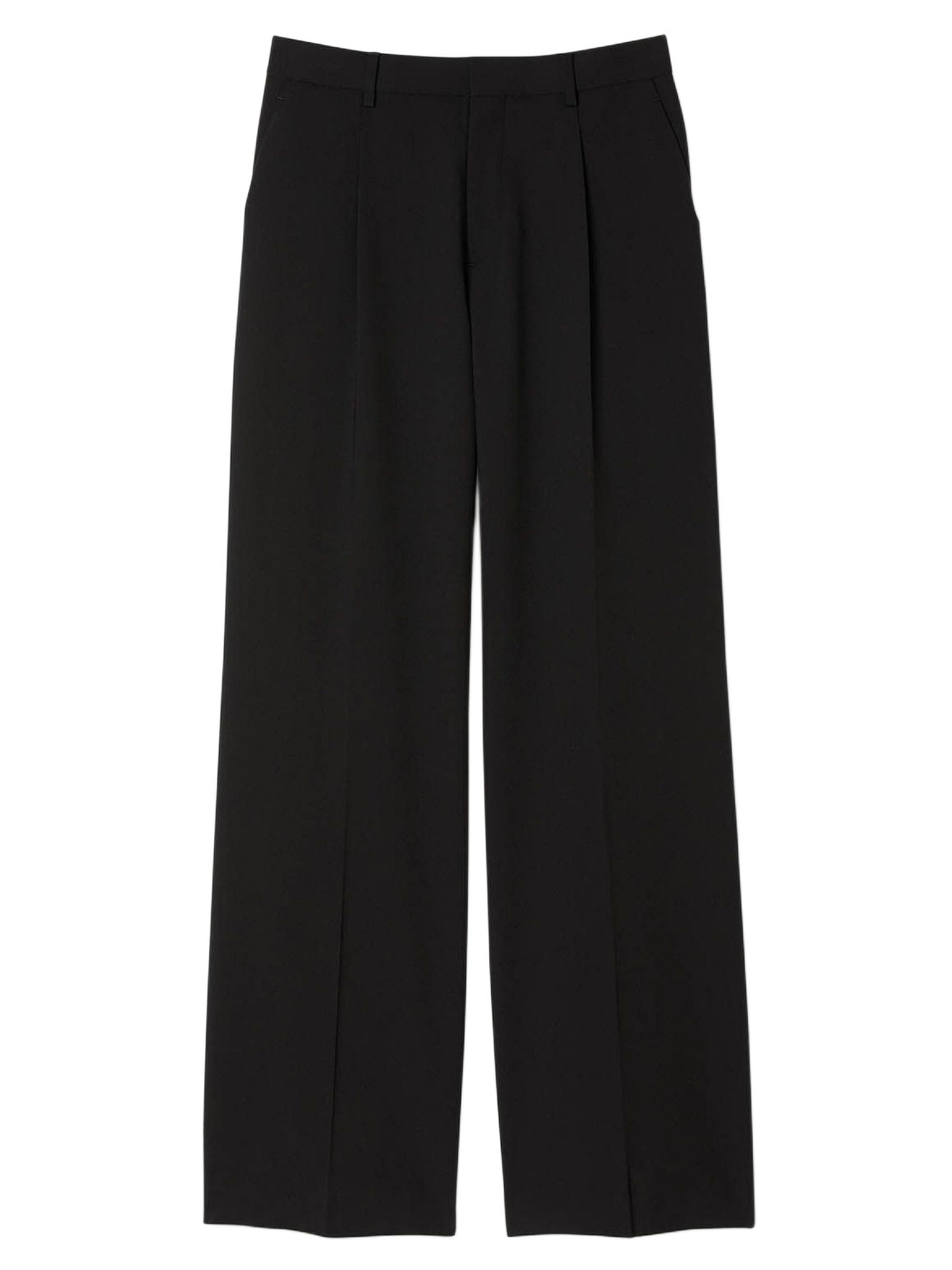 Sandro Men's Wide-Leg Trousers with Pleats - Black