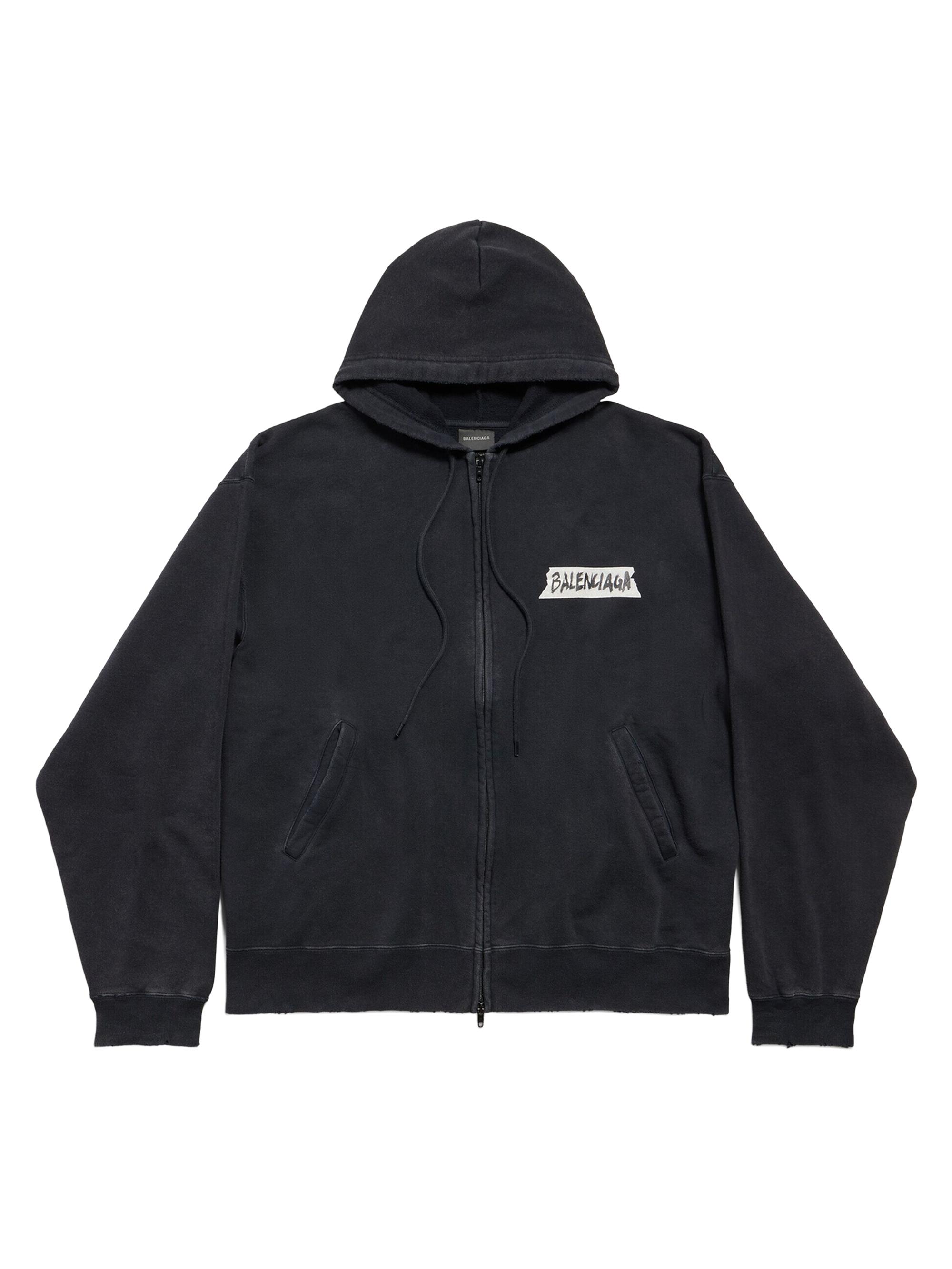 Balenciaga Paris Moon Crinkled Large Fit Hoodie | Saks Fifth Avenue
