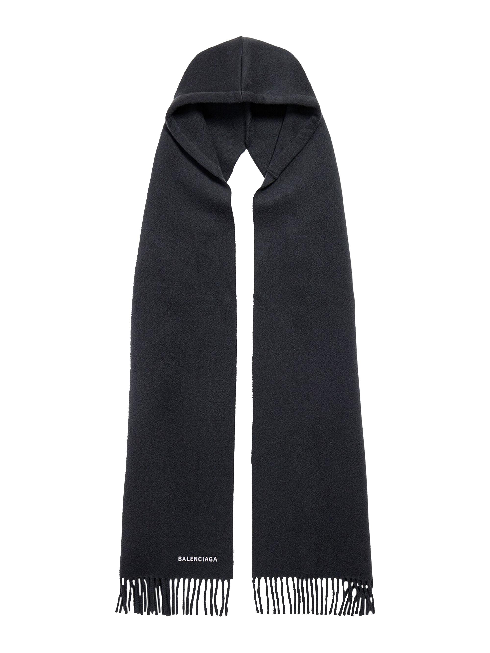 Balenciaga Men's Hooded Scarf - Faded Black